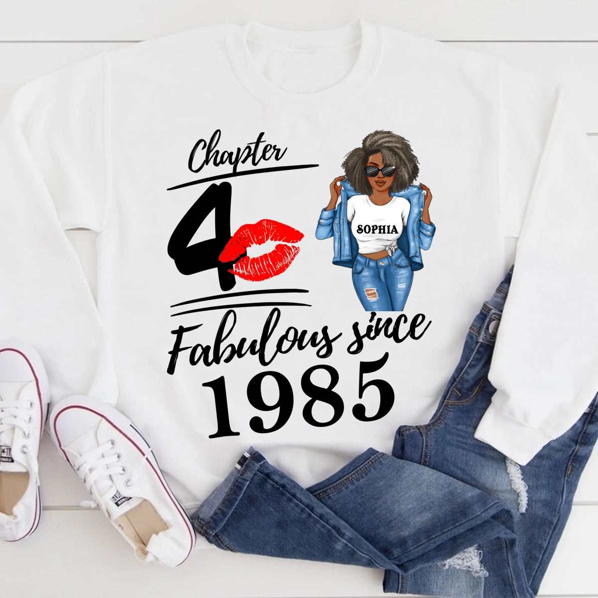 Chapter 40, Fabulous Since 1985 40th Birthday Unique T Shirt For Woman, Custom Birthday Shirt, Her Gifts For 40 Years Old , Turning 40 Birthday Cotton Shirt