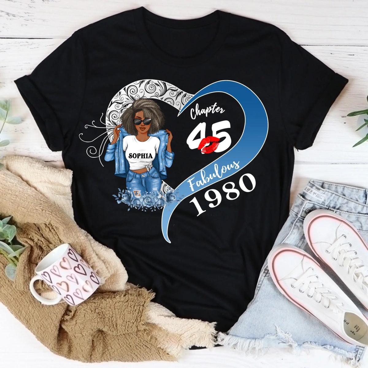 45th Birthday Shirts, Custom Birthday Shirts, Turning 45 Shirt, Gifts For Women Turning 45, 45 And Fabulous Shirt, 1980 Shirt, 45 Birthday Shirts For Her