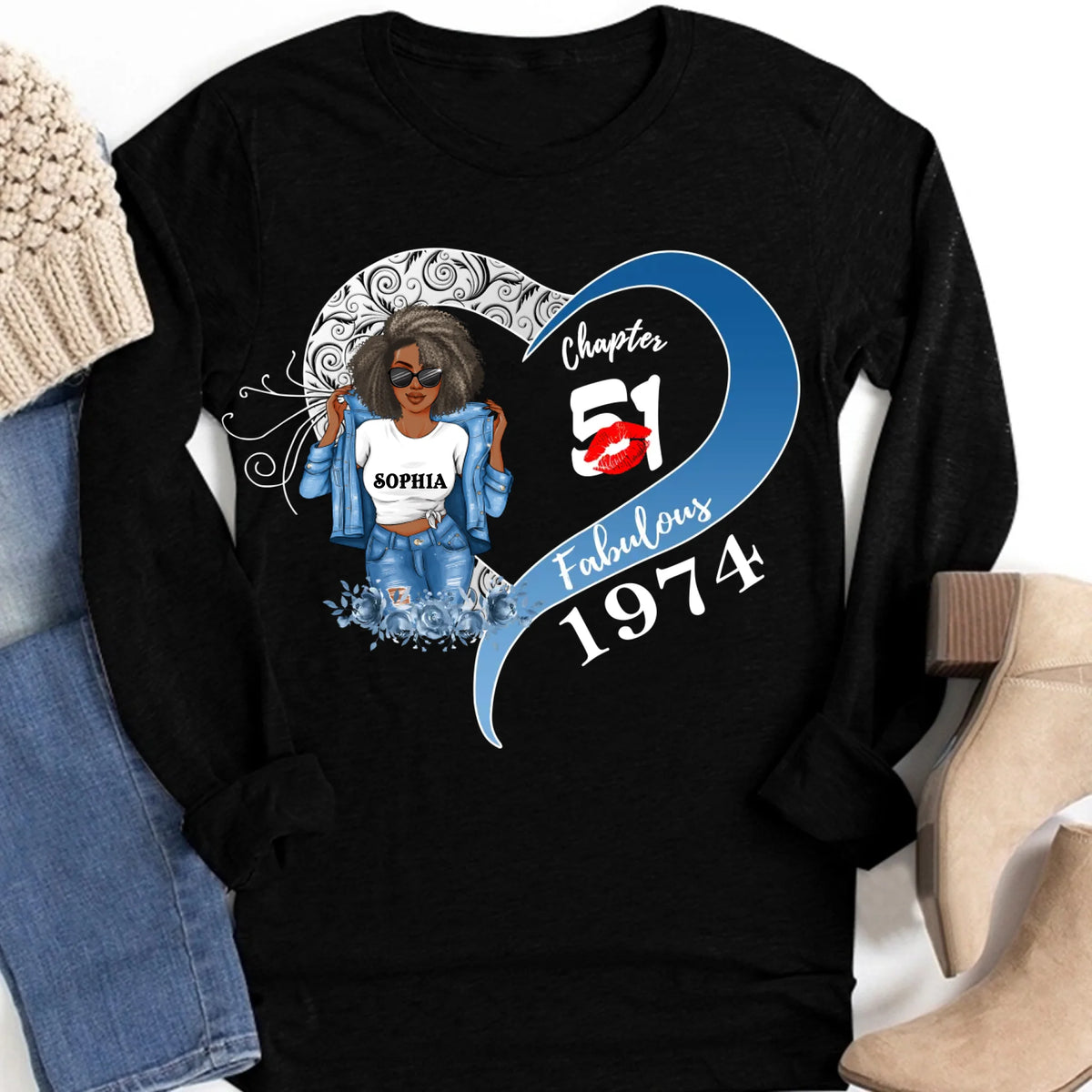 51st Birthday Shirts, Custom Birthday Shirts, Turning 51 Shirt, Gifts For Women Turning 51, 51 And Fabulous Shirt, 1974 Shirt, 51st Birthday Shirts For Her