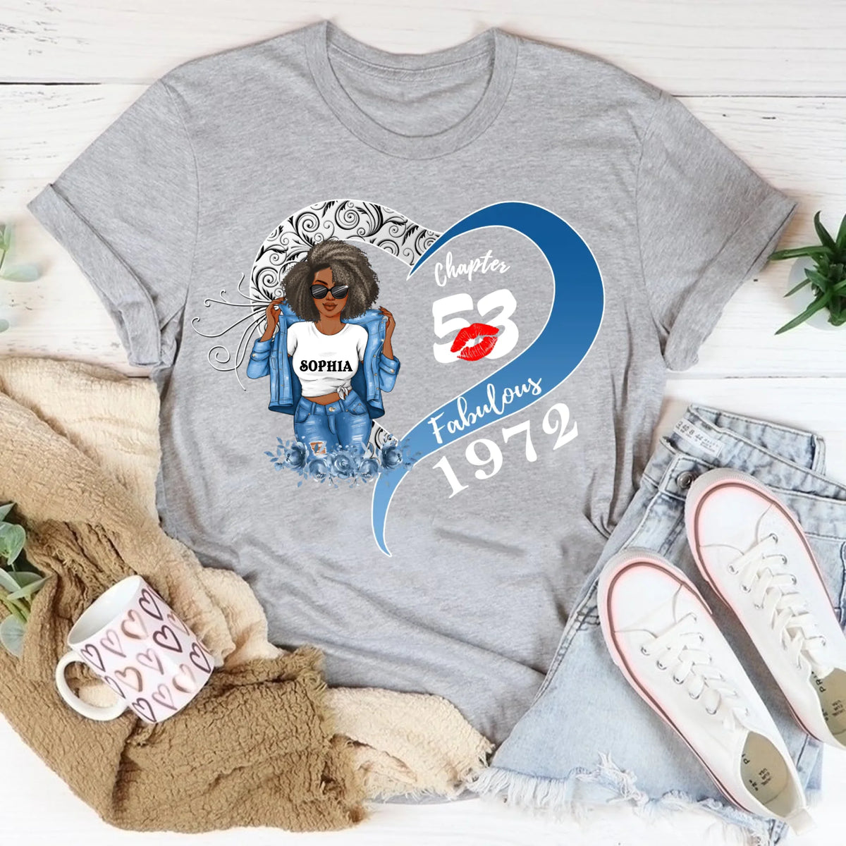 53rd Birthday Shirts, Custom Birthday Shirts, Turning 53 Shirt, Gifts For Women Turning 53, 53 And Fabulous Shirt, 1972 Shirt, 53rd Birthday Shirts For Her