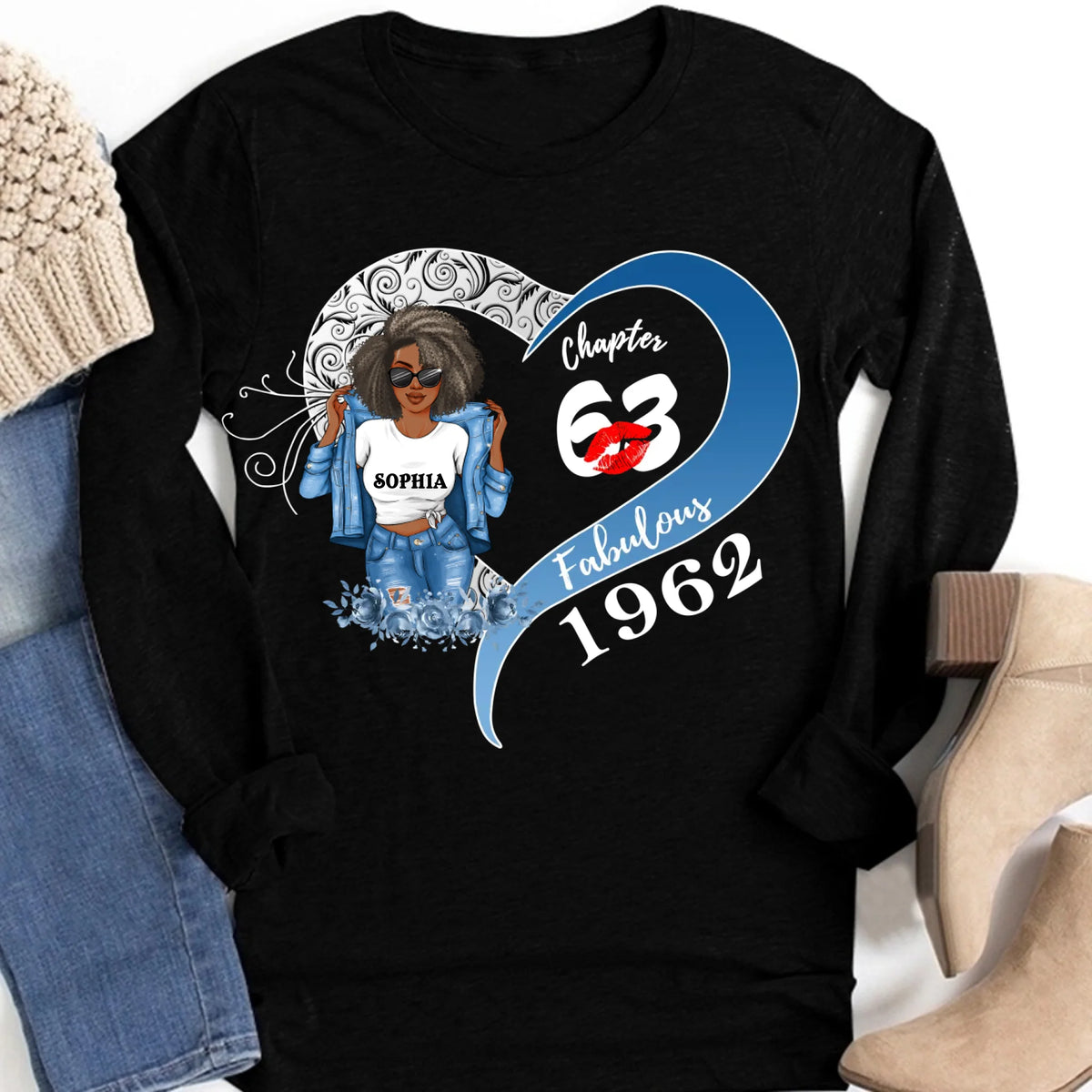63rd Birthday Shirts, Custom Birthday Shirts, Turning 63 Shirt, Gifts For Women Turning 63, 63 And Fabulous Shirt, 1962 Shirt, 63rd Birthday Shirts For Her
