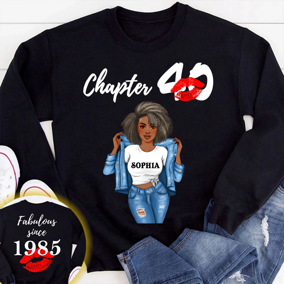 Personalized Birthday T Shirt, Chapter 40, Fabulous Since 1985 40th Birthday Unique T Shirt For Woman, Her Gifts For 40 Years Old, Turning 40 Birthday Cotton Shirt