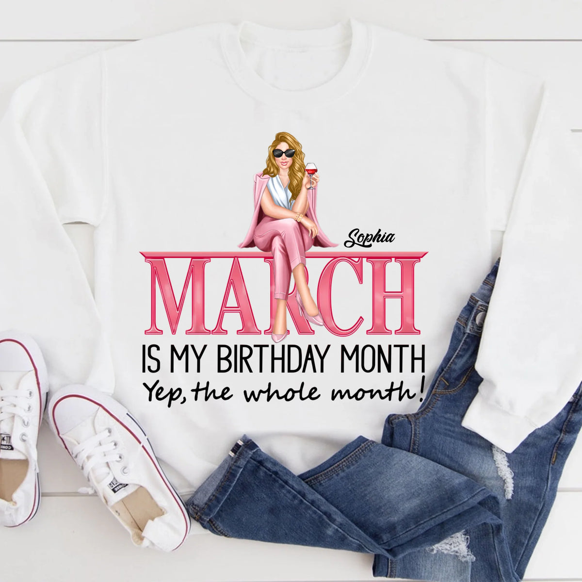 March Birthday Shirt, Custom Birthday Shirt, Queens Born In March, March Birthday Shirts For Woman, March Birthday Gifts, March Is My Birthday Month, Yep The Whole Month
-YPT-TLQ