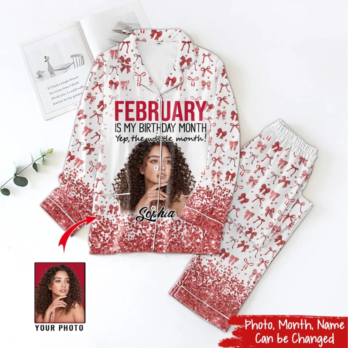 Women's Pajamas Set For February Woman, A Queen Was Born In February, Birthday Pajamas, Birthday Gifts For February Woman-YPT-TLQ