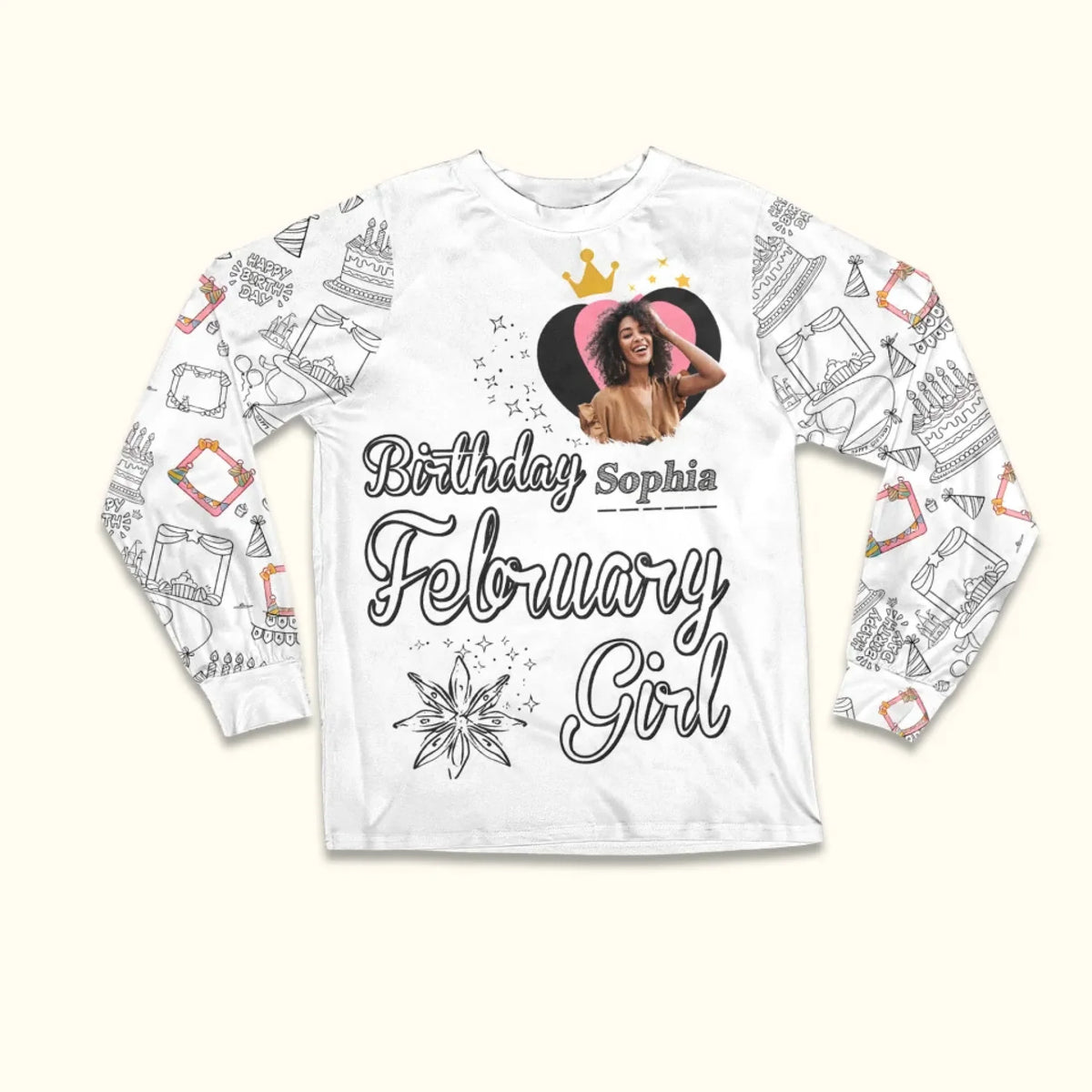 Women's Pajamas Set For February Woman, A Queen Was Born In February, Birthday Pajamas, Birthday Gifts For February Woman-YPT-HMT