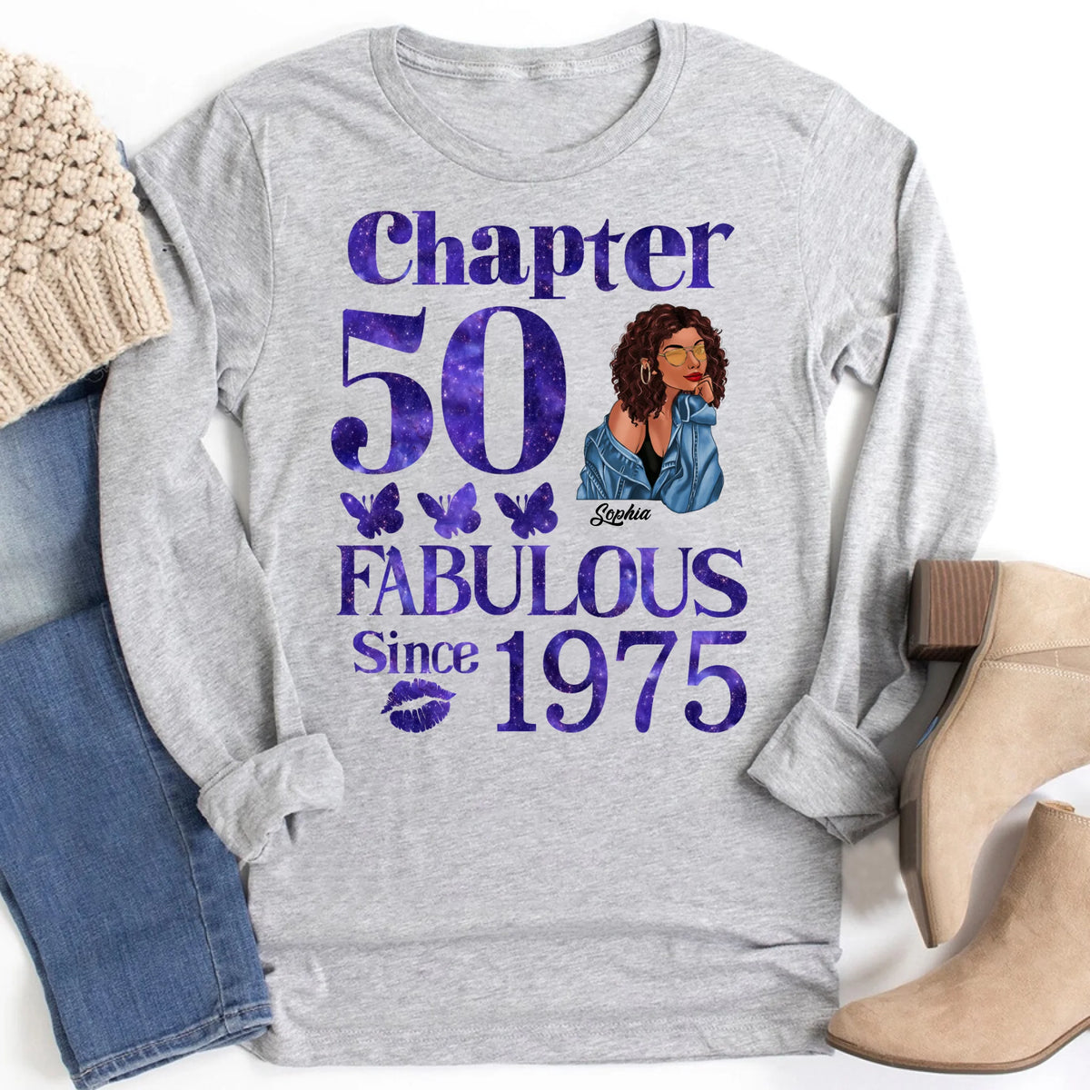 50th Birthday Shirts For Her, Personalised 50th Birthday Gifts, 1975 T Shirt, 50 And Fabulous Shirt, 50th Birthday Shirt Ideas, Gift Ideas 50th Birthday Woman