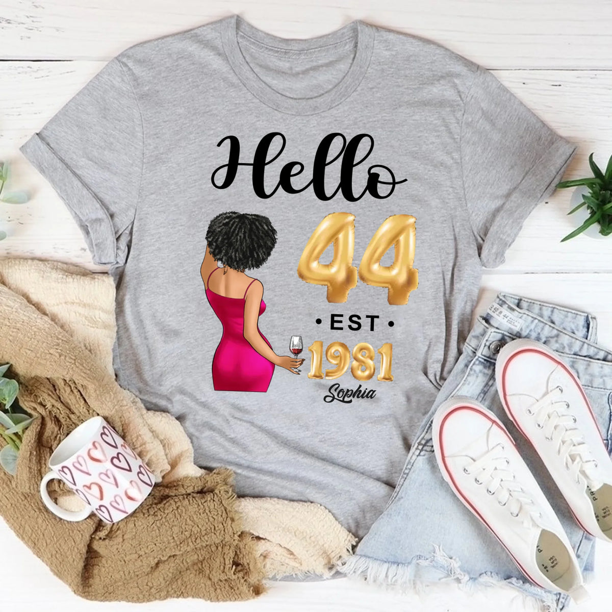 44th birthday shirts for her, Personalised 44th birthday gifts, 1981 t shirt, 44 and fabulous shirt, 44th birthday shirt ideas, gift ideas 44th birthday woman