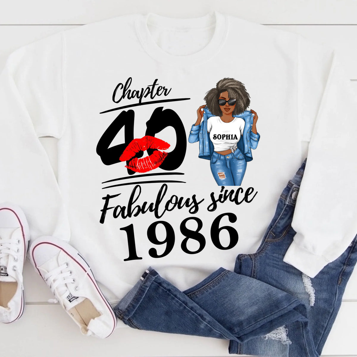 Chapter 40, Fabulous Since 1986 40th Birthday Unique T Shirt For Woman, Custom Birthday Shirt, Her Gifts For 40 Years Old , Turning 40 Birthday Cotton Shirt