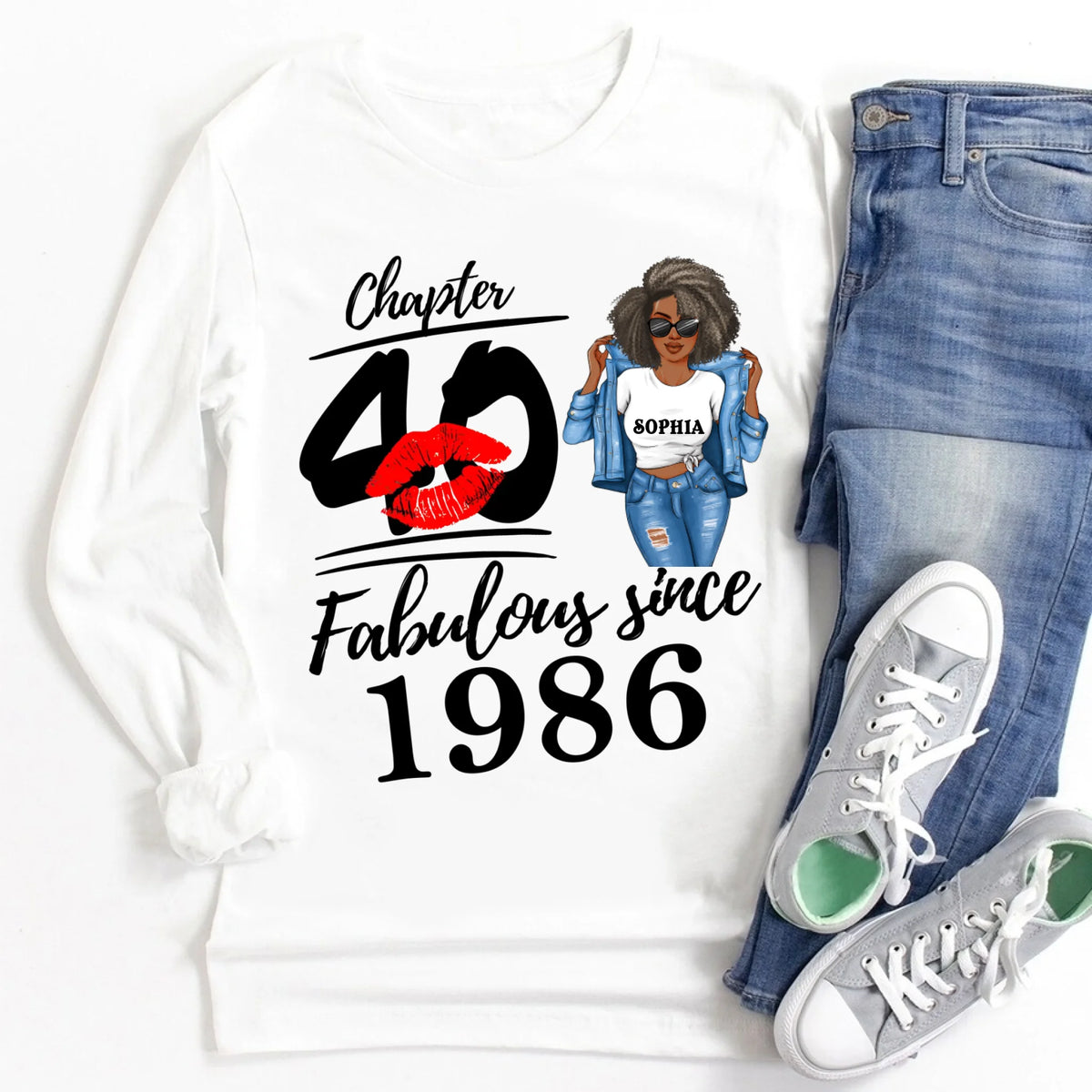 Chapter 40, Fabulous Since 1986 40th Birthday Unique T Shirt For Woman, Custom Birthday Shirt, Her Gifts For 40 Years Old , Turning 40 Birthday Cotton Shirt