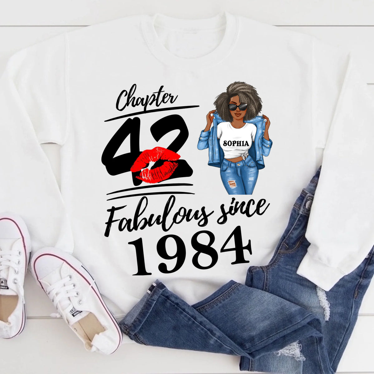 Chapter 42, Fabulous Since 1984 42nd Birthday Unique T Shirt For Woman, Custom Birthday Shirt, Her Gifts For 42 Years Old , Turning 42 Birthday Cotton Shirt