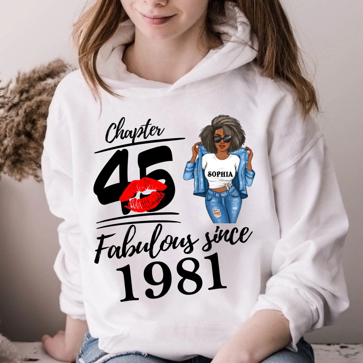 Chapter 45, Fabulous Since 1981 45th Birthday Unique T Shirt For Woman, Custom Birthday Shirt, Her Gifts For 45 Years Old , Turning 45 Birthday Cotton Shirt