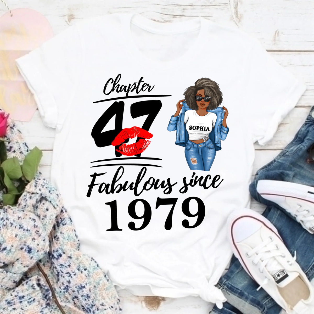 Chapter 47, Fabulous Since 1979 47th Birthday Unique T Shirt For Woman, Custom Birthday Shirt, Her Gifts For 47 Years Old , Turning 47 Birthday Cotton Shirt