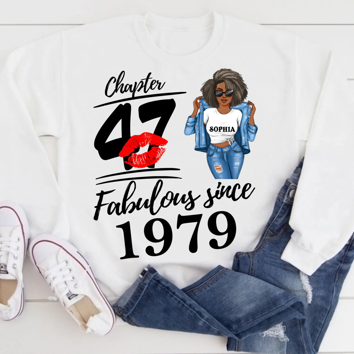Chapter 47, Fabulous Since 1979 47th Birthday Unique T Shirt For Woman, Custom Birthday Shirt, Her Gifts For 47 Years Old , Turning 47 Birthday Cotton Shirt