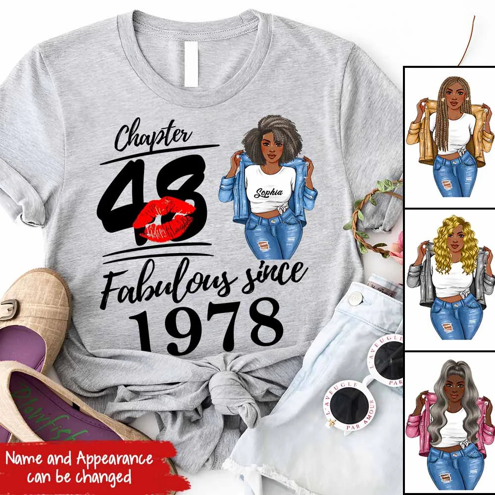 48th Birthday Shirts, Custom Birthday Shirts, Turning 48 Shirt, Gifts For Women Turning 48, 48 And Fabulous Shirt, 1978 Shirt, 48th Birthday Shirts For Her, It's My 48 Birthday