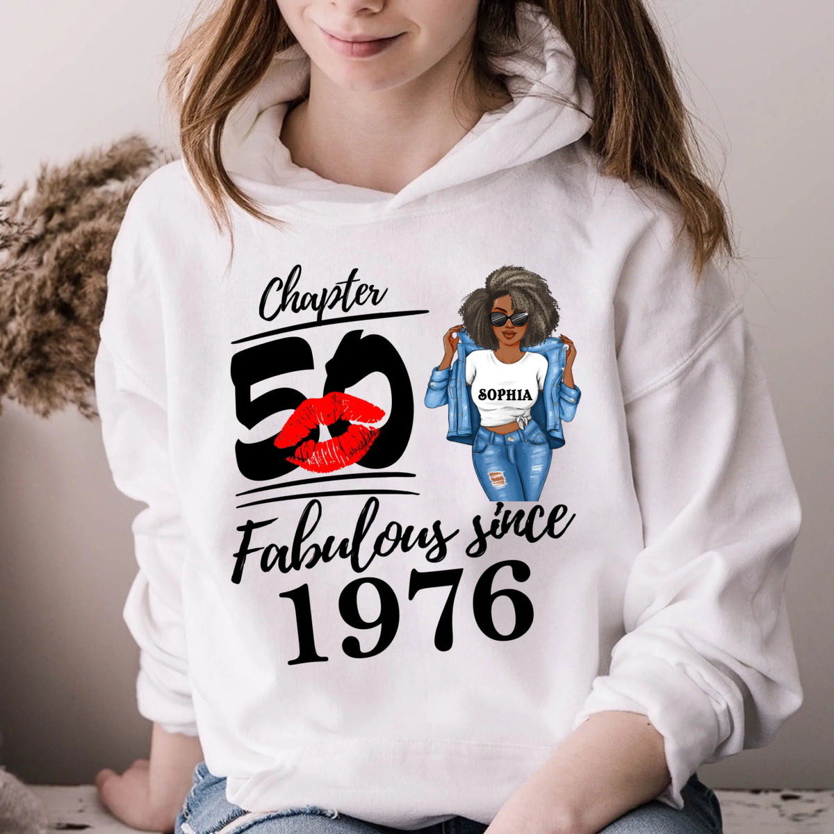 Chapter 50, Fabulous Since 1976 50th Birthday Unique T Shirt For Woman, Custom Birthday Shirt, Her Gifts For 50 Years Old , Turning 50 Birthday Cotton Shirt