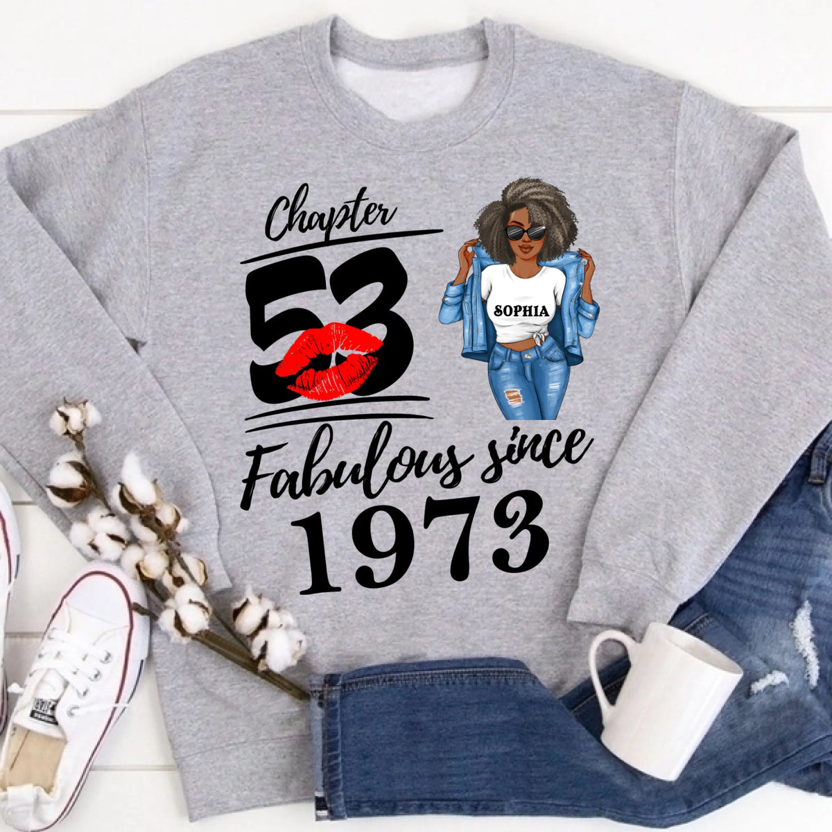 Chapter 53, Fabulous Since 1973 53rd Birthday Unique T Shirt For Woman, Custom Birthday Shirt, Her Gifts For 53 Years Old , Turning 53 Birthday Cotton Shirt