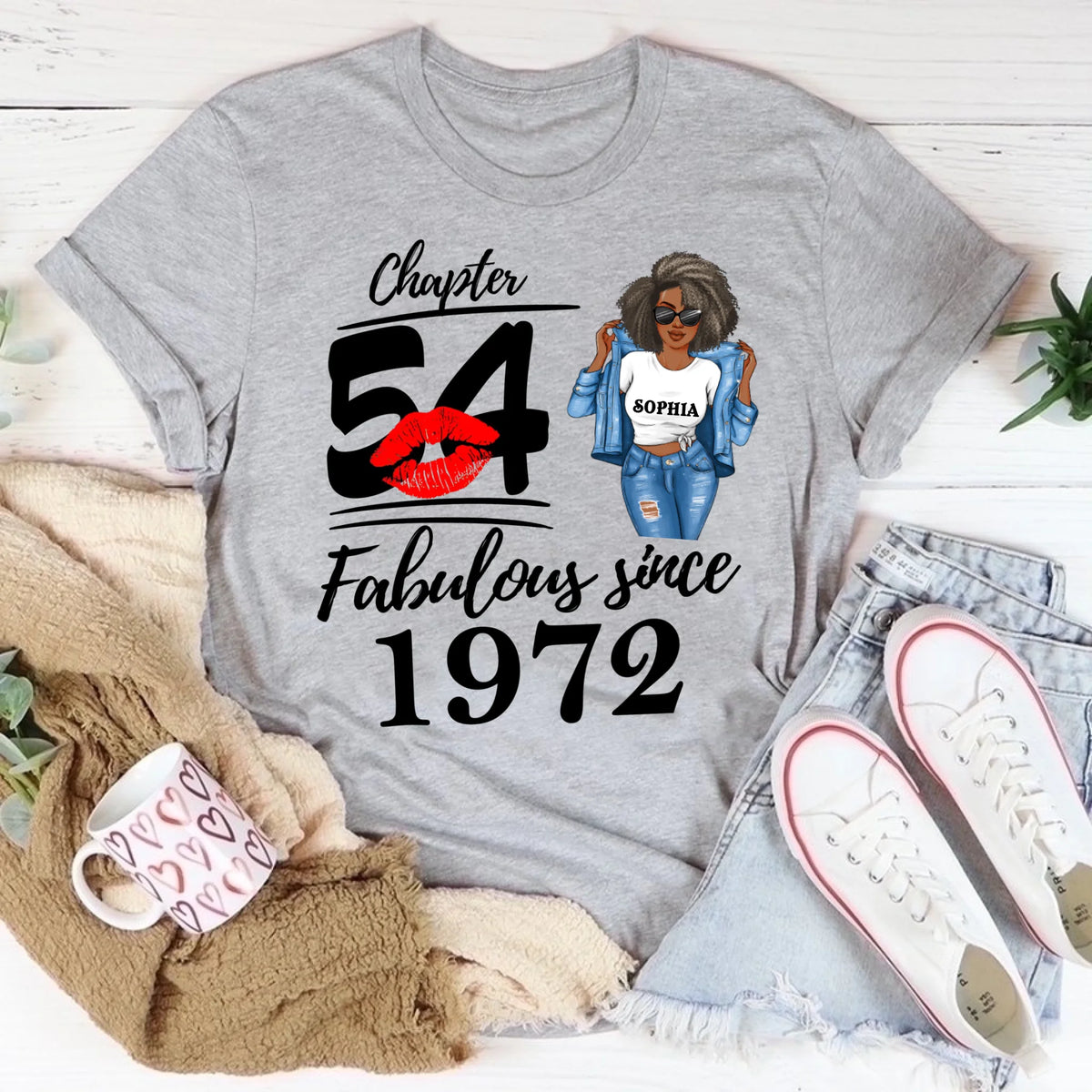 Chapter 54, Fabulous Since 1972 54th Birthday Unique T Shirt For Woman, Custom Birthday Shirt, Her Gifts For 54 Years Old , Turning 54 Birthday Cotton Shirt