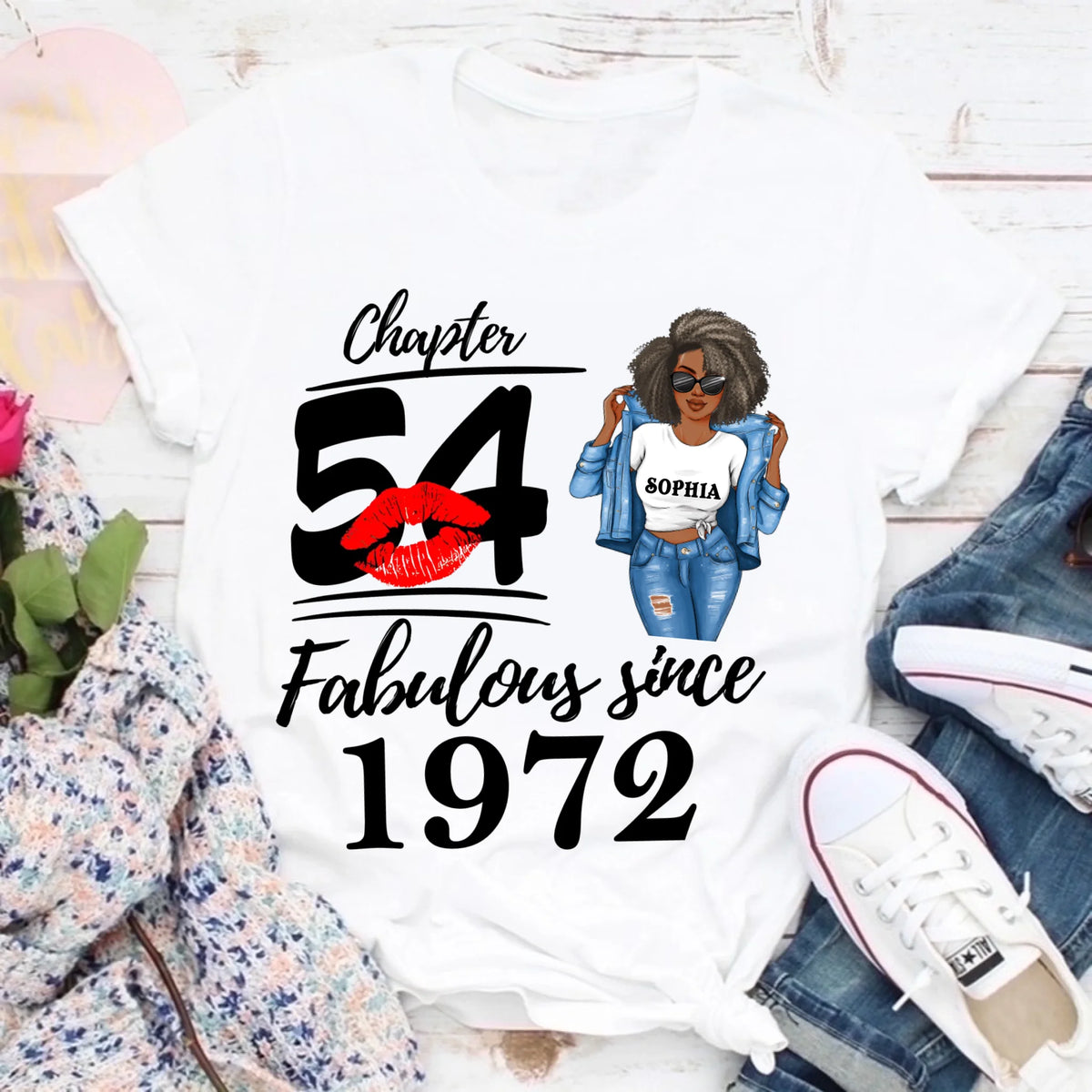 Chapter 54, Fabulous Since 1972 54th Birthday Unique T Shirt For Woman, Custom Birthday Shirt, Her Gifts For 54 Years Old , Turning 54 Birthday Cotton Shirt