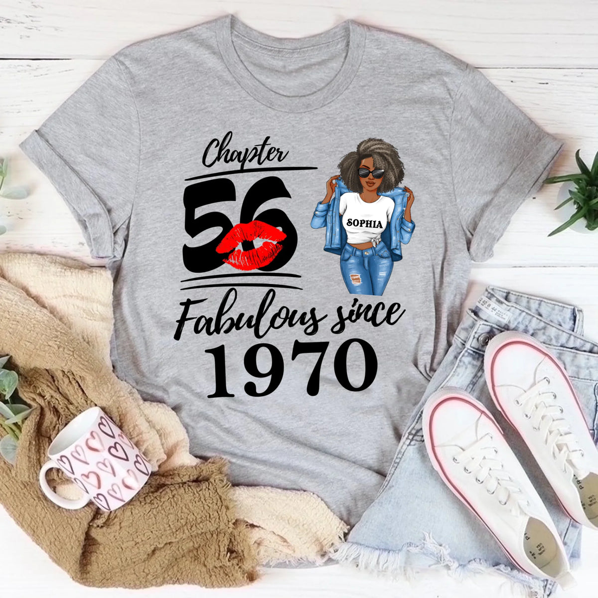 Chapter 56, Fabulous Since 1970 56th Birthday Unique T Shirt For Woman, Custom Birthday Shirt, Her Gifts For 56 Years Old , Turning 56 Birthday Cotton Shirt