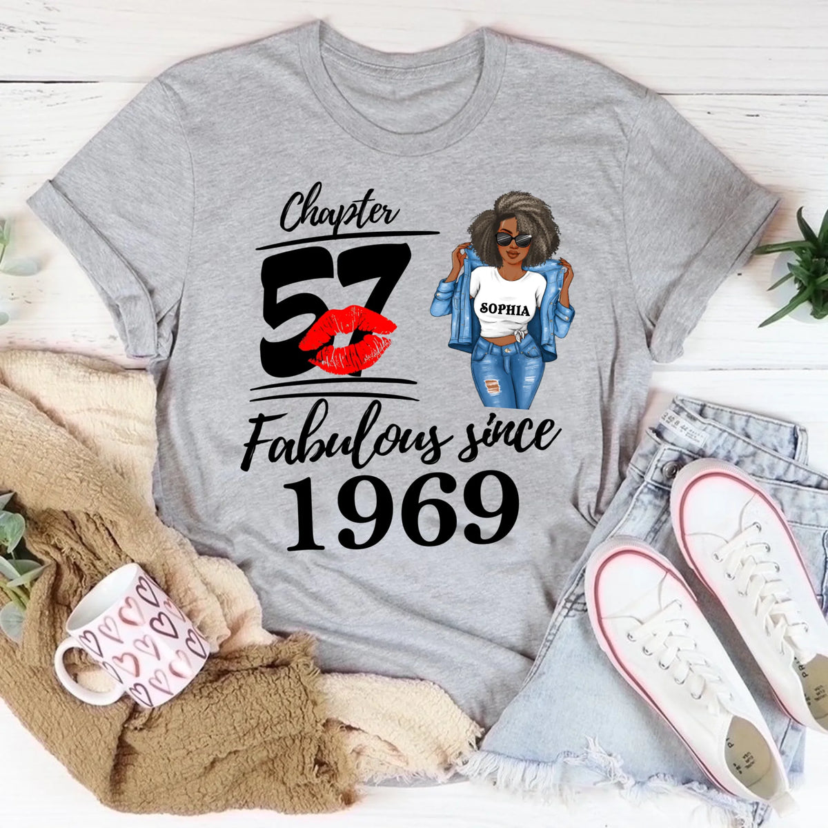 Chapter 57, Fabulous Since 1969 57th Birthday Unique T Shirt For Woman, Custom Birthday Shirt, Her Gifts For 57 Years Old , Turning 57 Birthday Cotton Shirt