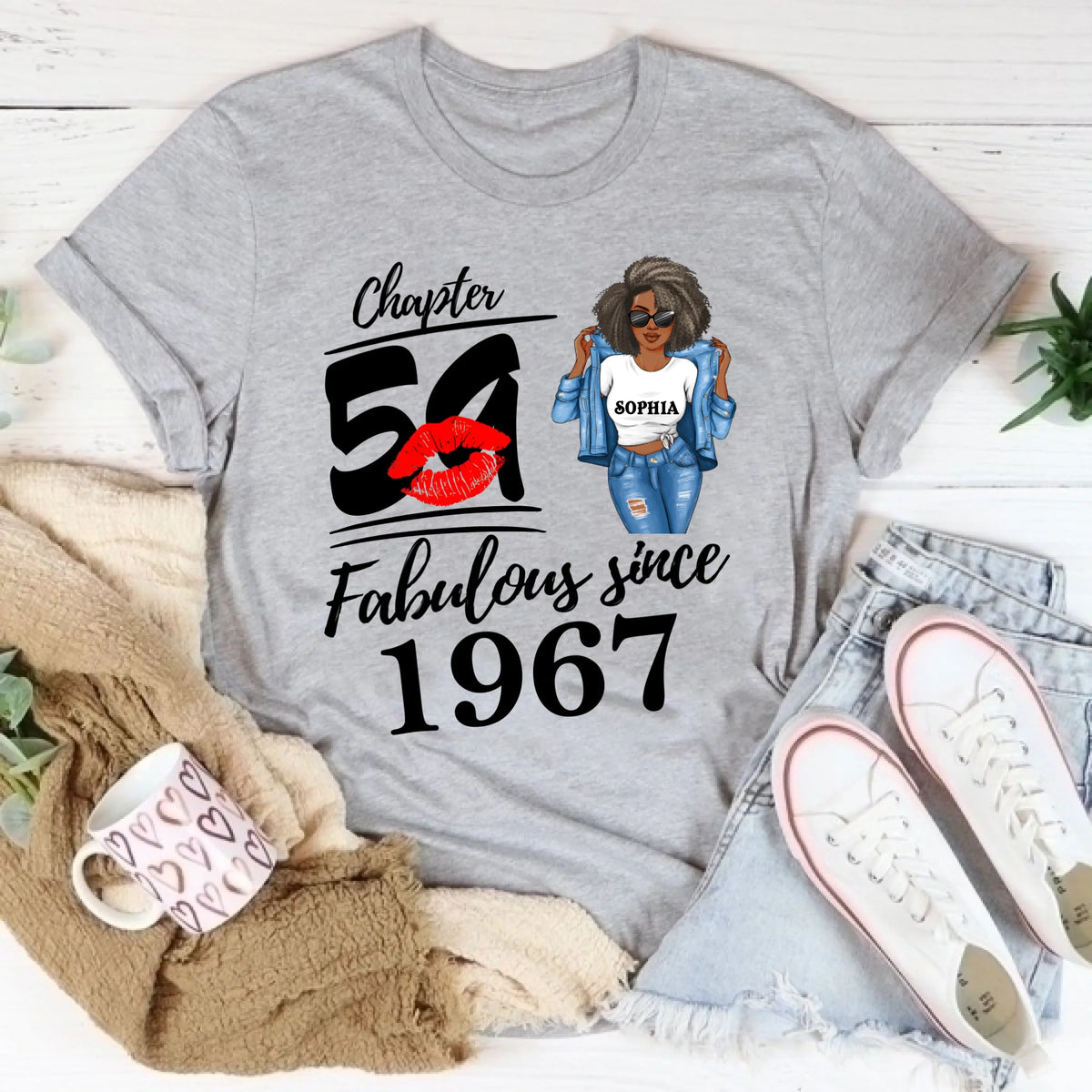 Chapter 59, Fabulous Since 1967 59th Birthday Unique T Shirt For Woman, Custom Birthday Shirt, Her Gifts For 59 Years Old , Turning 59 Birthday Cotton Shirt