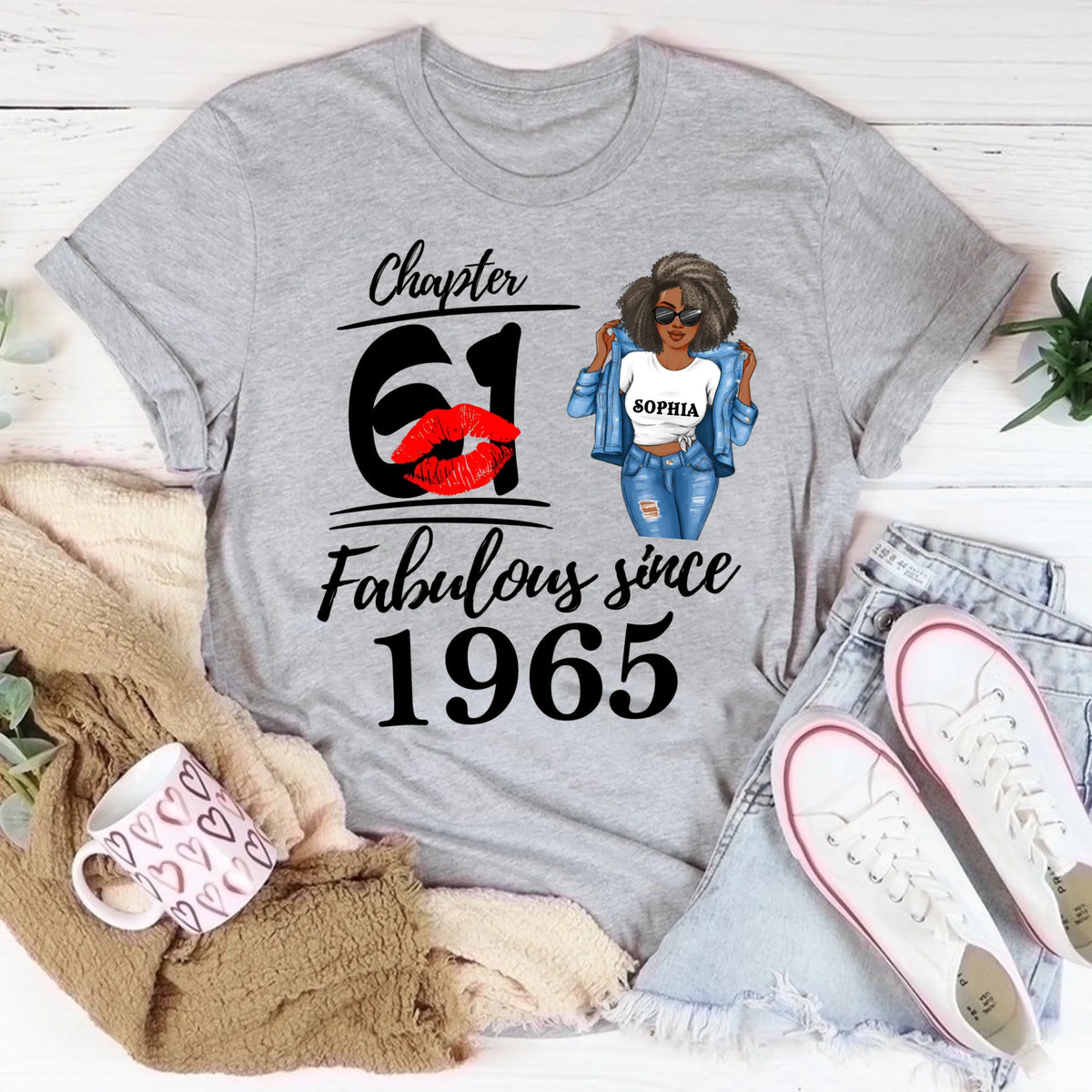 Chapter 61, Fabulous Since 1965 61st Birthday Unique T Shirt For Woman, Custom Birthday Shirt, Her Gifts For 61 Years Old , Turning 61 Birthday Cotton Shirt