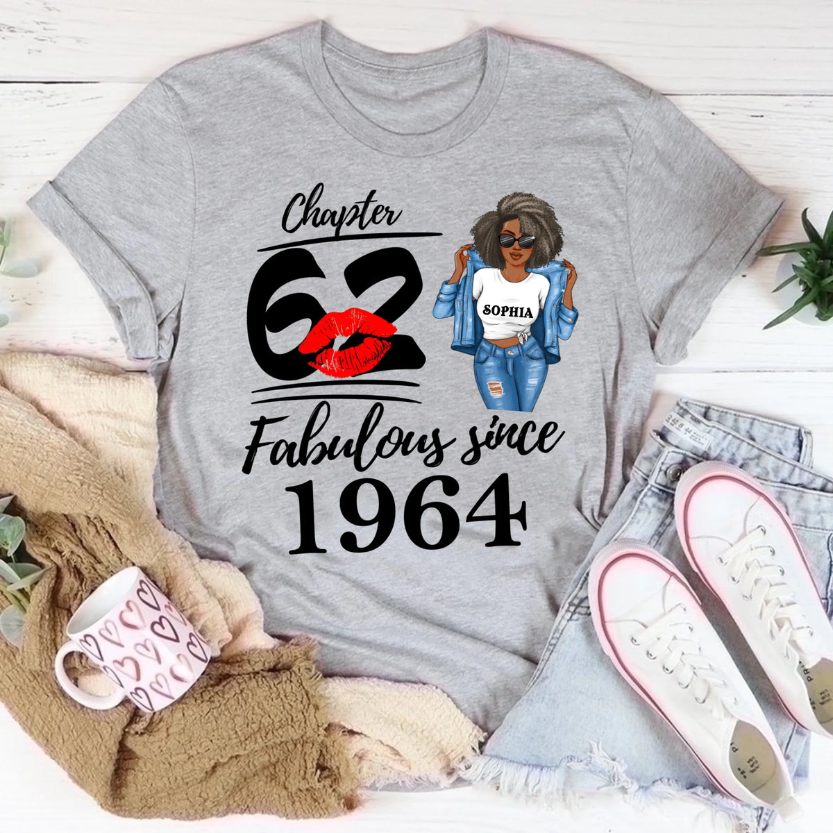 Chapter 62, Fabulous Since 1964 62nd Birthday Unique T Shirt For Woman, Custom Birthday Shirt, Her Gifts For 62 Years Old , Turning 62 Birthday Cotton Shirt