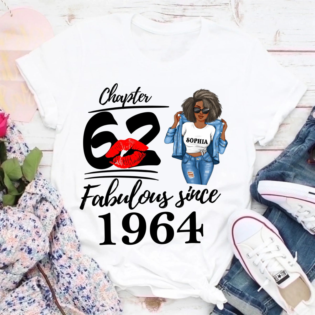 Chapter 62, Fabulous Since 1964 62nd Birthday Unique T Shirt For Woman, Custom Birthday Shirt, Her Gifts For 62 Years Old , Turning 62 Birthday Cotton Shirt
