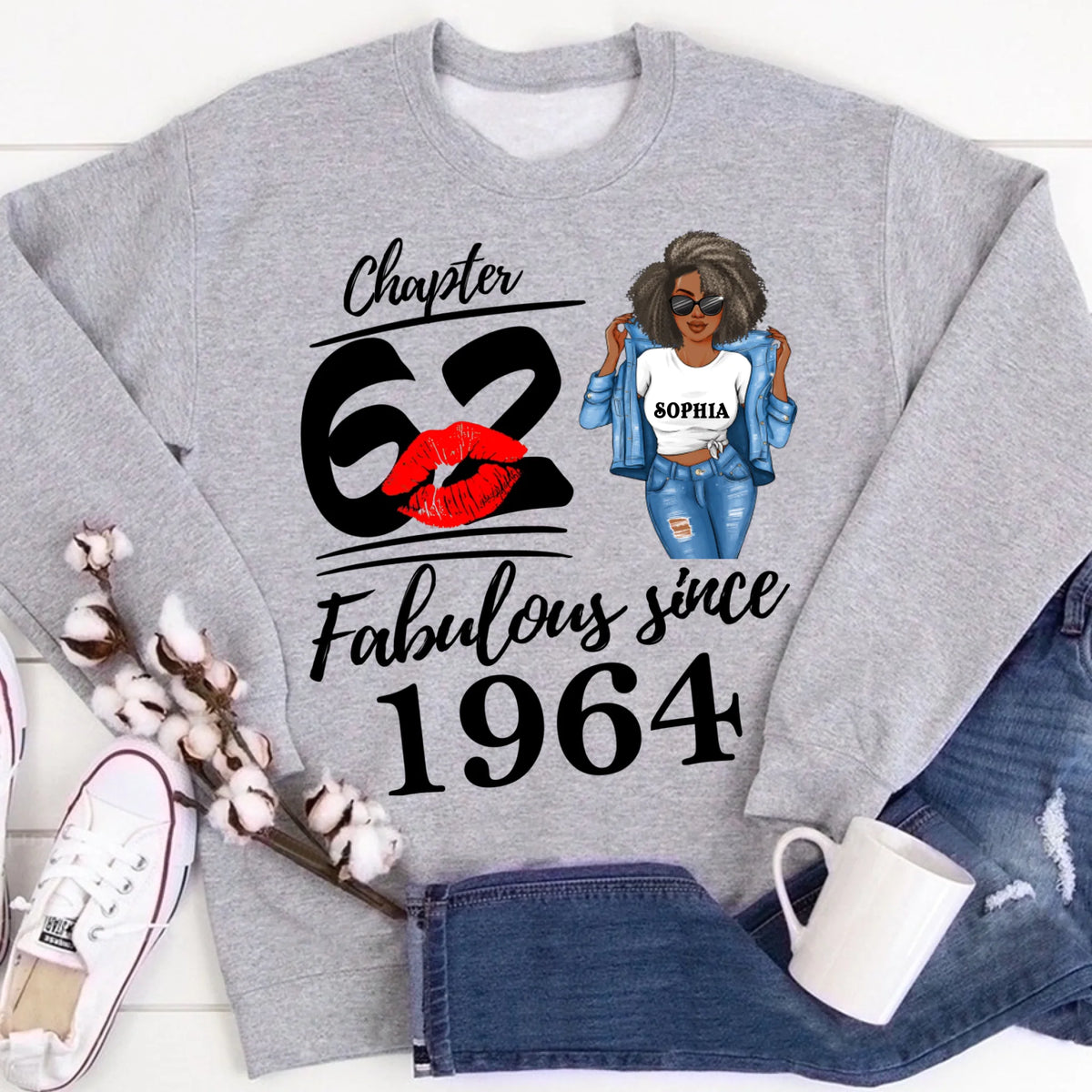 Chapter 62, Fabulous Since 1964 62nd Birthday Unique T Shirt For Woman, Custom Birthday Shirt, Her Gifts For 62 Years Old , Turning 62 Birthday Cotton Shirt