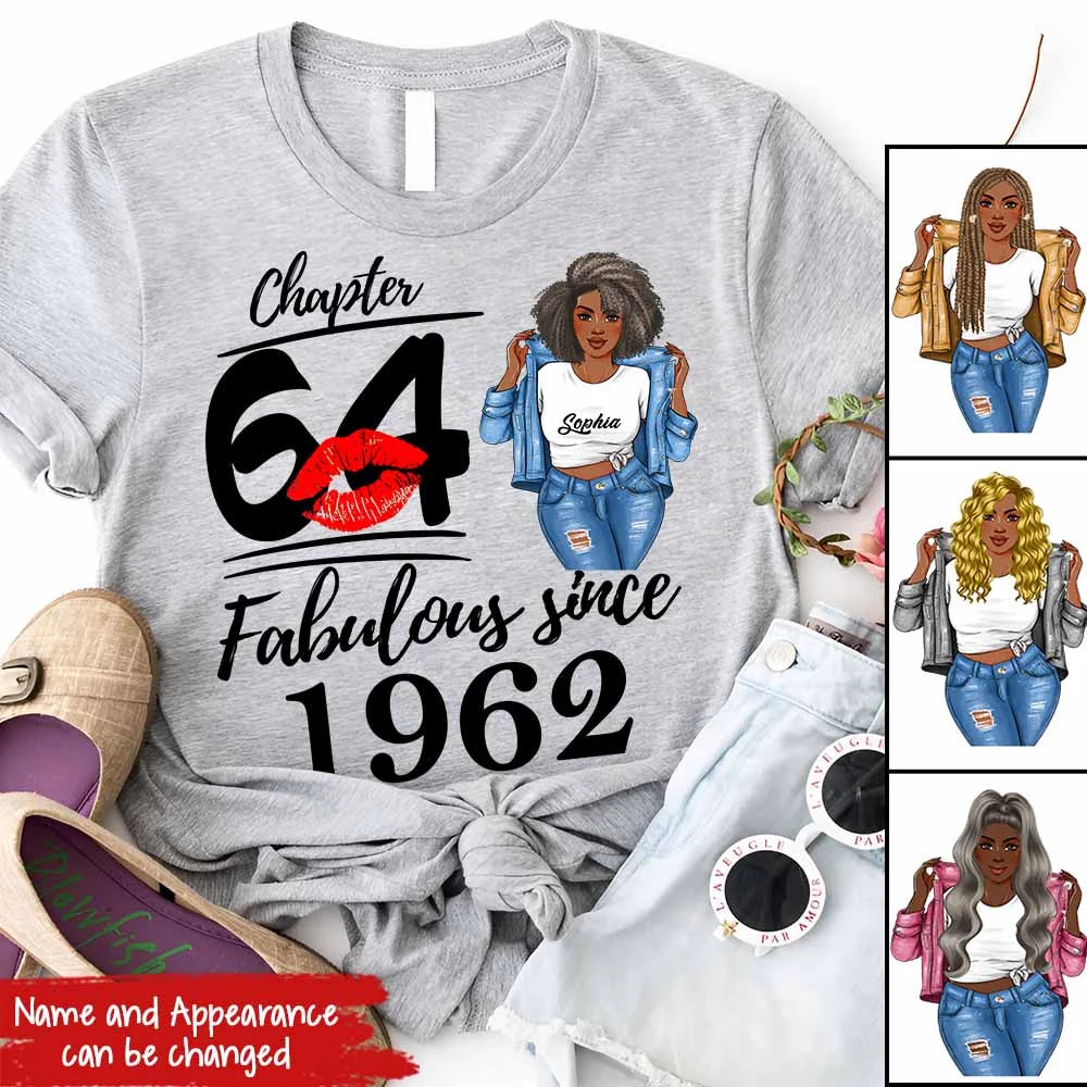 64th Birthday Shirts, Custom Birthday Shirts, Turning 64 Shirt For Women, Turning 64 And Fabulous Shirt, 1962 Shirt, Best Gifts For Women Turning 64