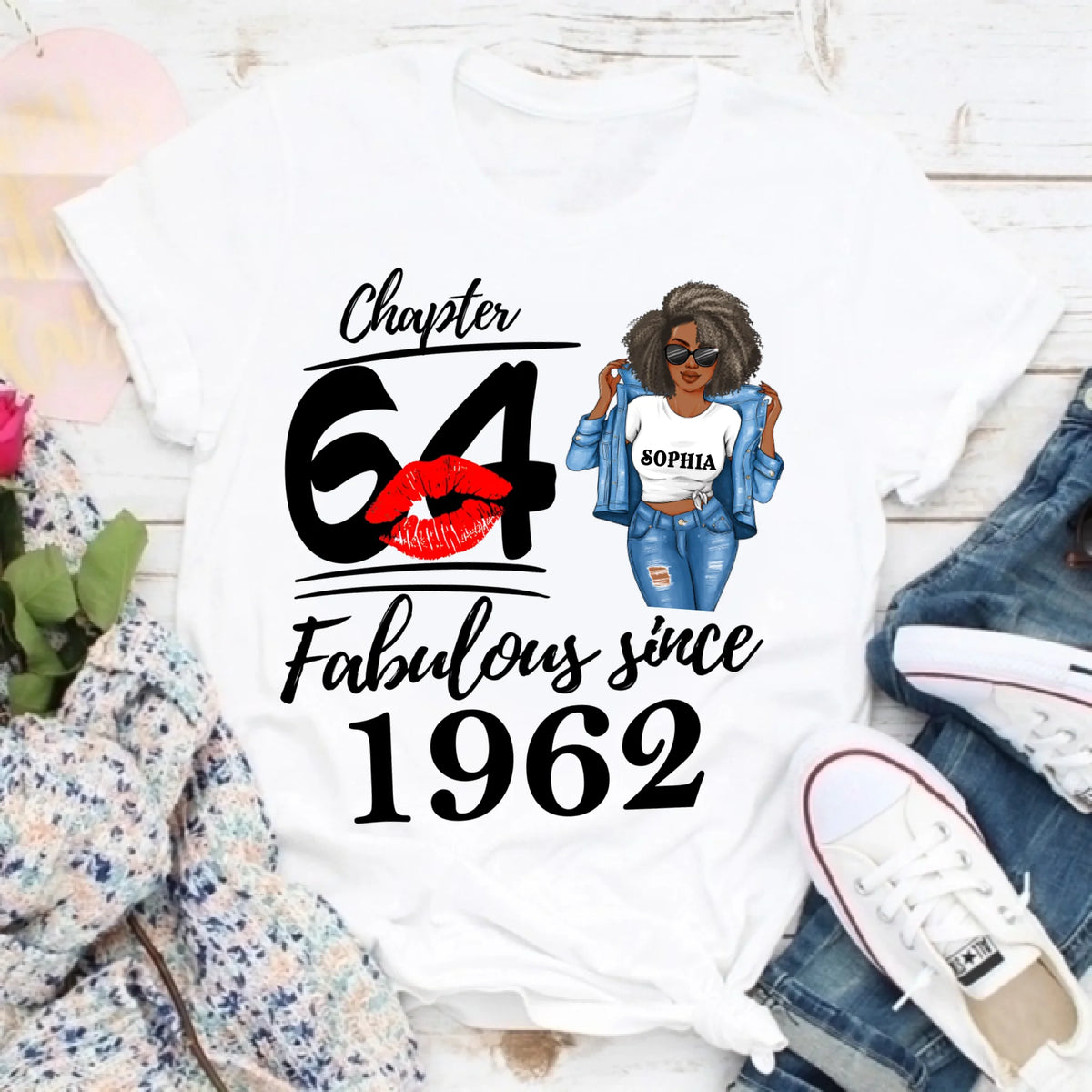 64th Birthday Shirts, Custom Birthday Shirts, Turning 64 Shirt For Women, Turning 64 And Fabulous Shirt, 1962 Shirt, Best Gifts For Women Turning 64