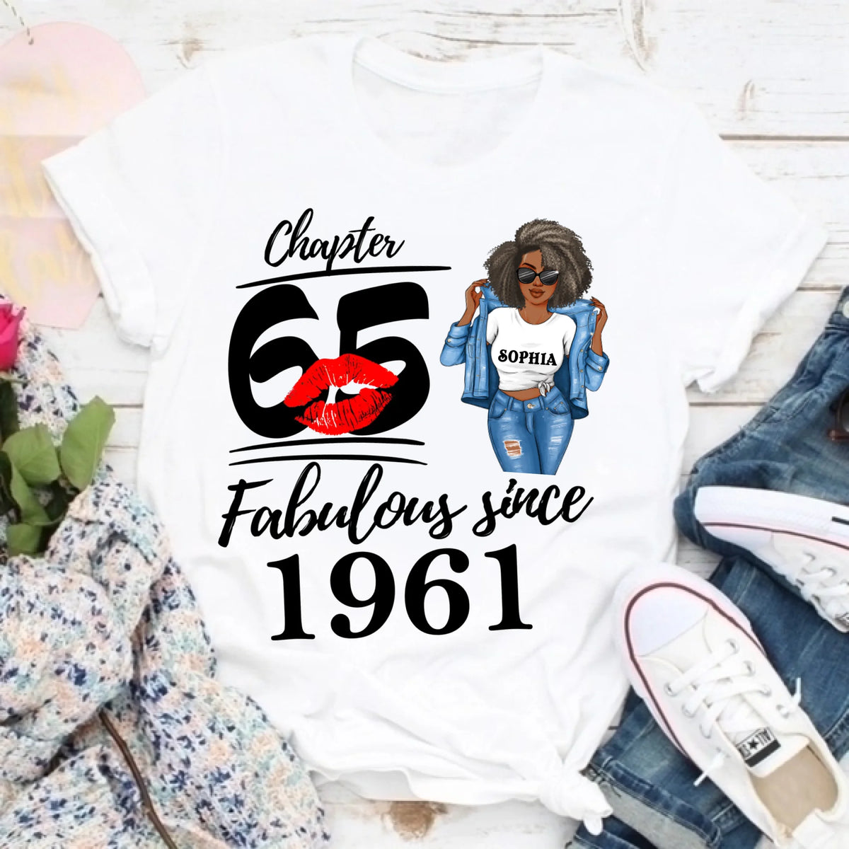65th Birthday Shirts, Custom Birthday Shirts, Turning 65 Shirt For Women, Turning 65 And Fabulous Shirt, 1961 Shirt, Best Gifts For Women Turning 65