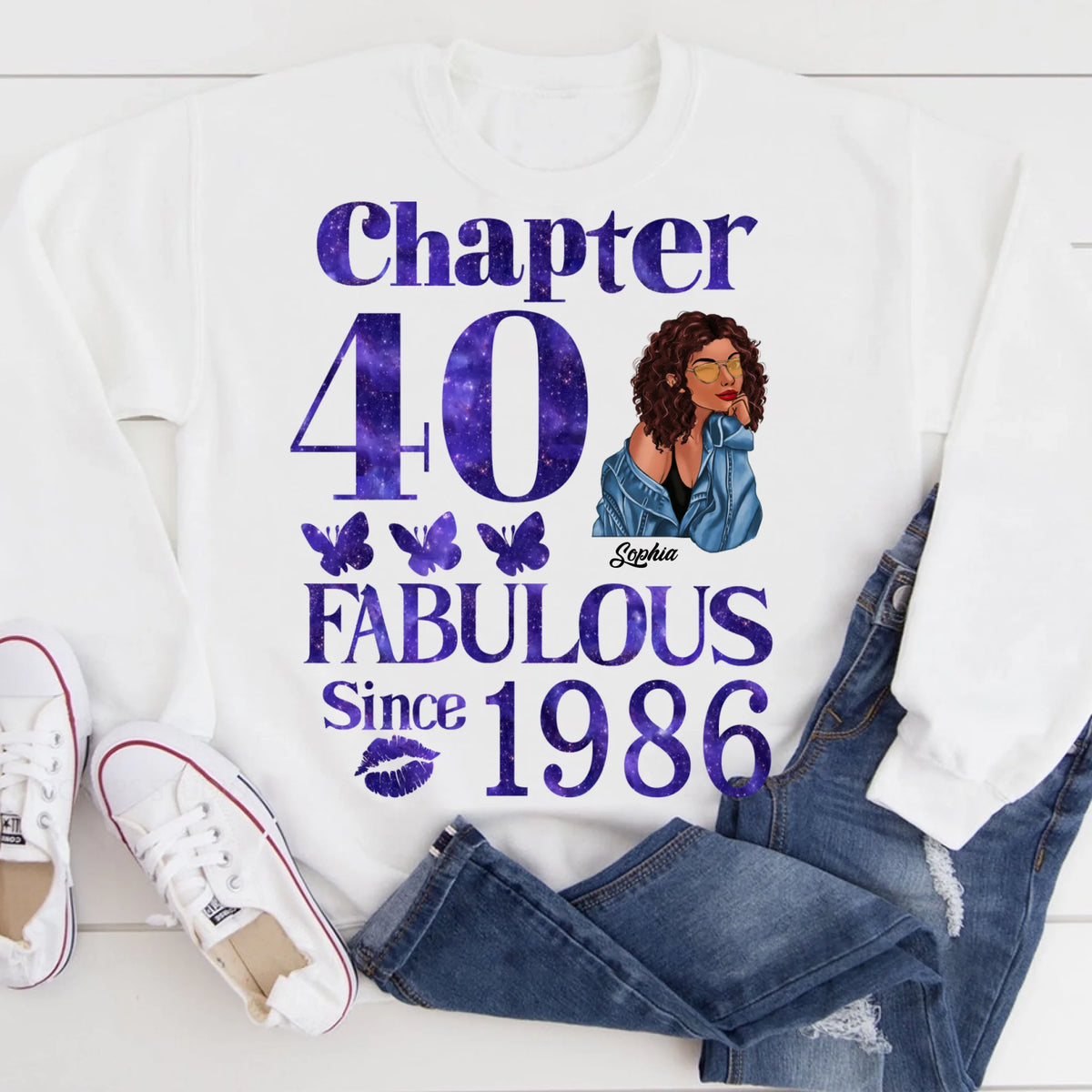 Chapter 40, Fabulous Since 1986 40th Birthday Unique T Shirt For Woman, Custom Birthday Shirt, Her Gifts For 40 Years Old , Turning 40 Birthday Cotton Shirt