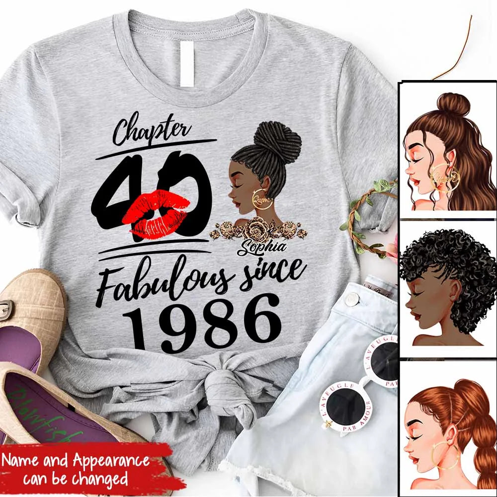 40th Birthday Shirts, Custom Birthday Shirts, Turning 40 Shirt, Gifts For Women Turning 40, 40 And Fabulous Shirt, 1986 Shirt, 40th Birthday Shirts For Her