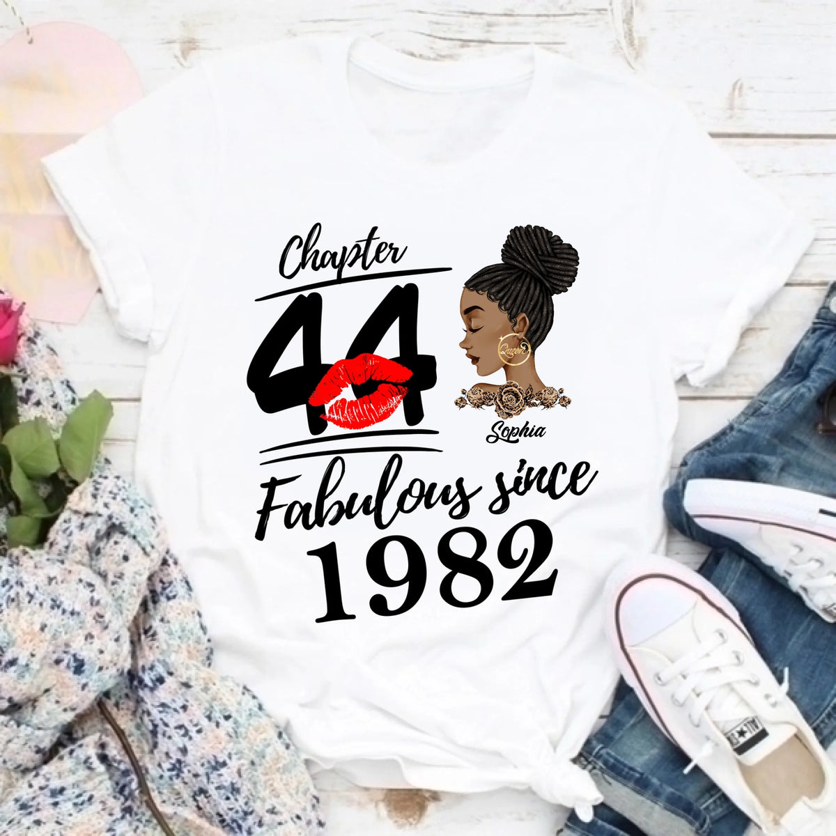 44th Birthday Shirts, Custom Birthday Shirts, Turning 44 Shirt, Gifts For Women Turning 44, 44 And Fabulous Shirt, 1982 Shirt, 44th Birthday Shirts For Her, It's My 44 Birthday