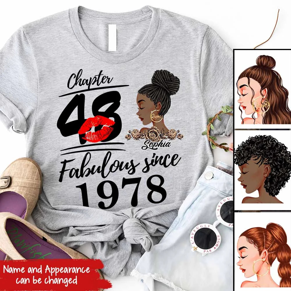 48th Birthday Shirts, Custom Birthday Shirts, Turning 48 Shirt, Gifts For Women Turning 48, 48 And Fabulous Shirt, 1978 Shirt, 47th Birthday Shirts For Her, It's My 48 Birthday
