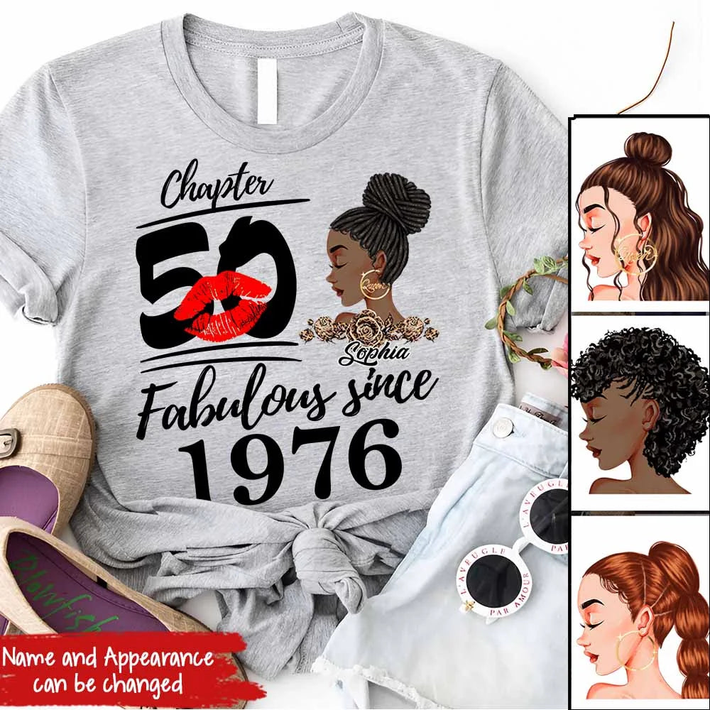 50th Birthday Shirts, Custom Birthday Shirts, Turning 50 Shirt, Gifts For Women Turning 50, 50 And Fabulous Shirt, 1976 Shirt, 50th Birthday Shirts For Her