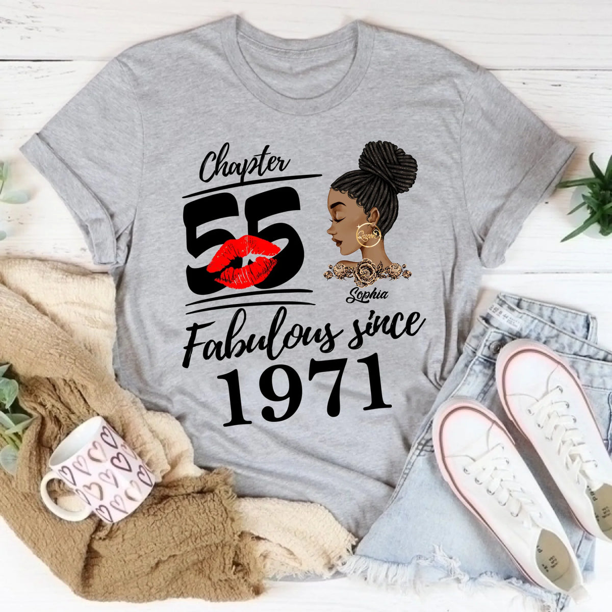 Custom Birthday Shirts, Chapter 55, Fabulous Since 1971 55th Birthday Unique T Shirt For Woman, Her Gifts For 55 Years Old, Turning 55 Birthday Cotton Shirt