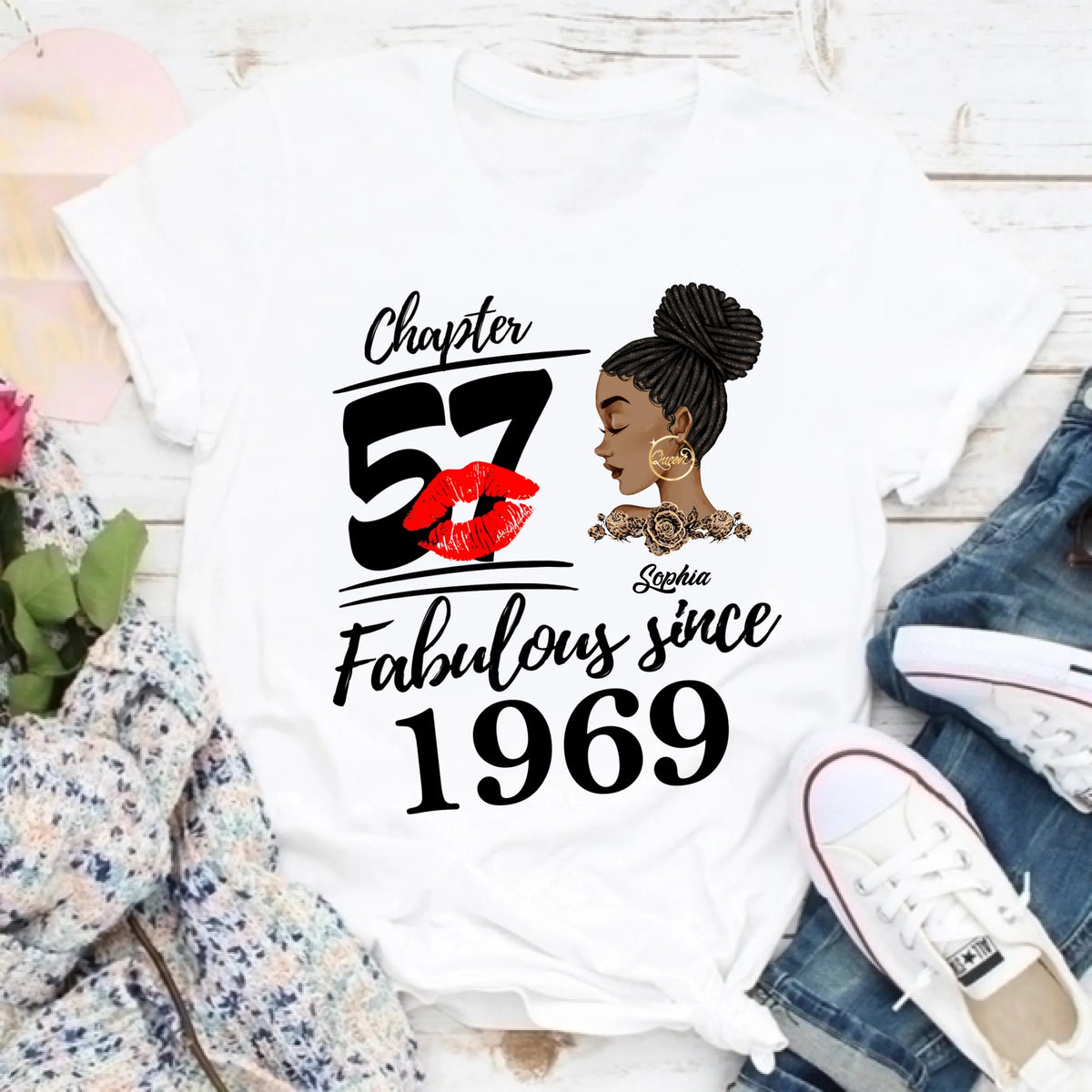 Custom Birthday Shirts, Chapter 57, Fabulous Since 1969 57th Birthday Unique T Shirt For Woman, Her Gifts For 57 Years Old, Turning 57 Birthday Cotton Shirt