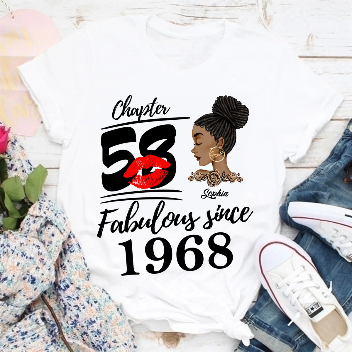 Custom Birthday Shirts, Chapter 58, Fabulous Since 1968 58th Birthday Unique T Shirt For Woman, Her Gifts For 58 Years Old, Turning 58 Birthday Cotton Shirt