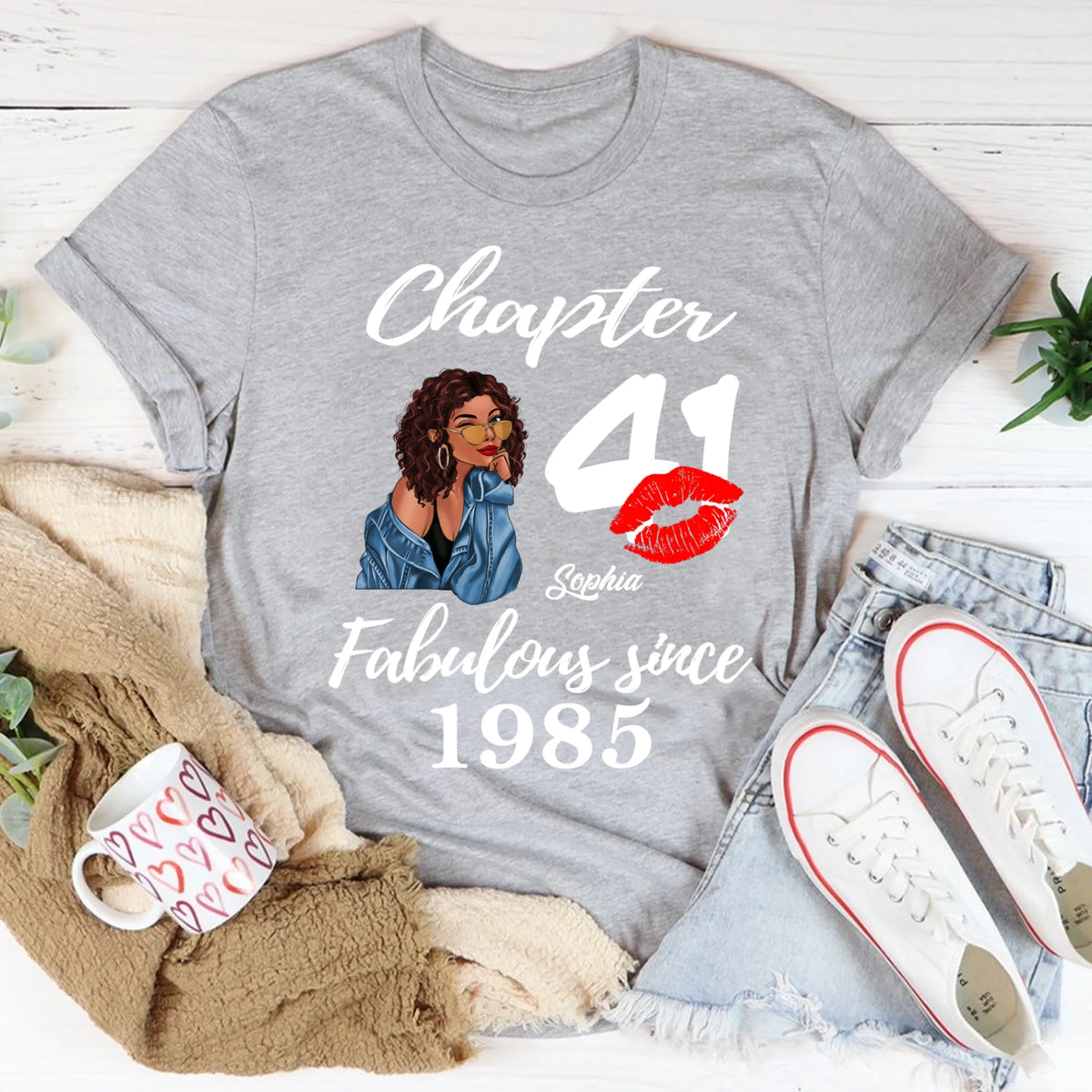 Custom Birthday Shirts, Chapter 41, Fabulous Since 1985 41st Birthday Unique T Shirt For Woman, Her Gifts For 41 Years Old, Turning 41 Birthday Cotton Shirt