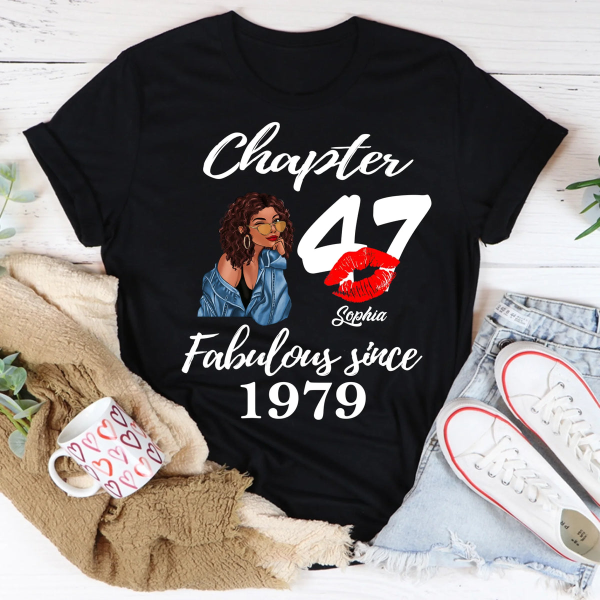 Custom Birthday Shirts, Chapter 47, Fabulous Since 1979 47th Birthday Unique T Shirt For Woman, Her Gifts For 47 Years Old, Turning 47 Birthday Cotton Shirt