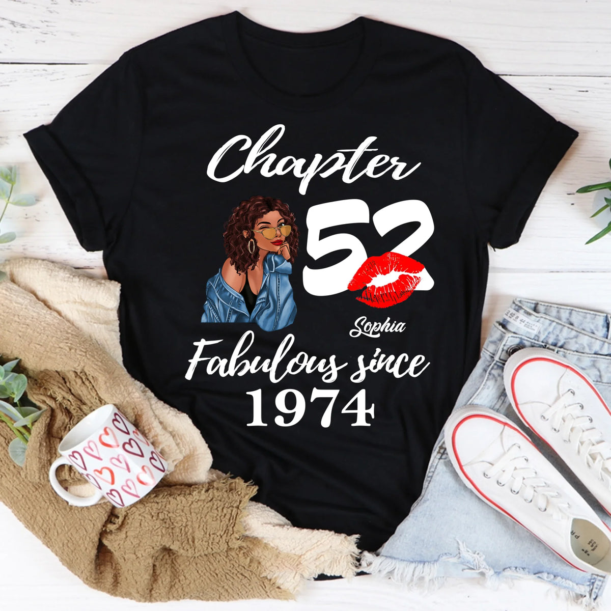 Custom Birthday Shirts, Chapter 52, Fabulous Since 1974 52nd Birthday Unique T Shirt For Woman, Her Gifts For 52 Years Old, Turning 52 Birthday Cotton Shirt