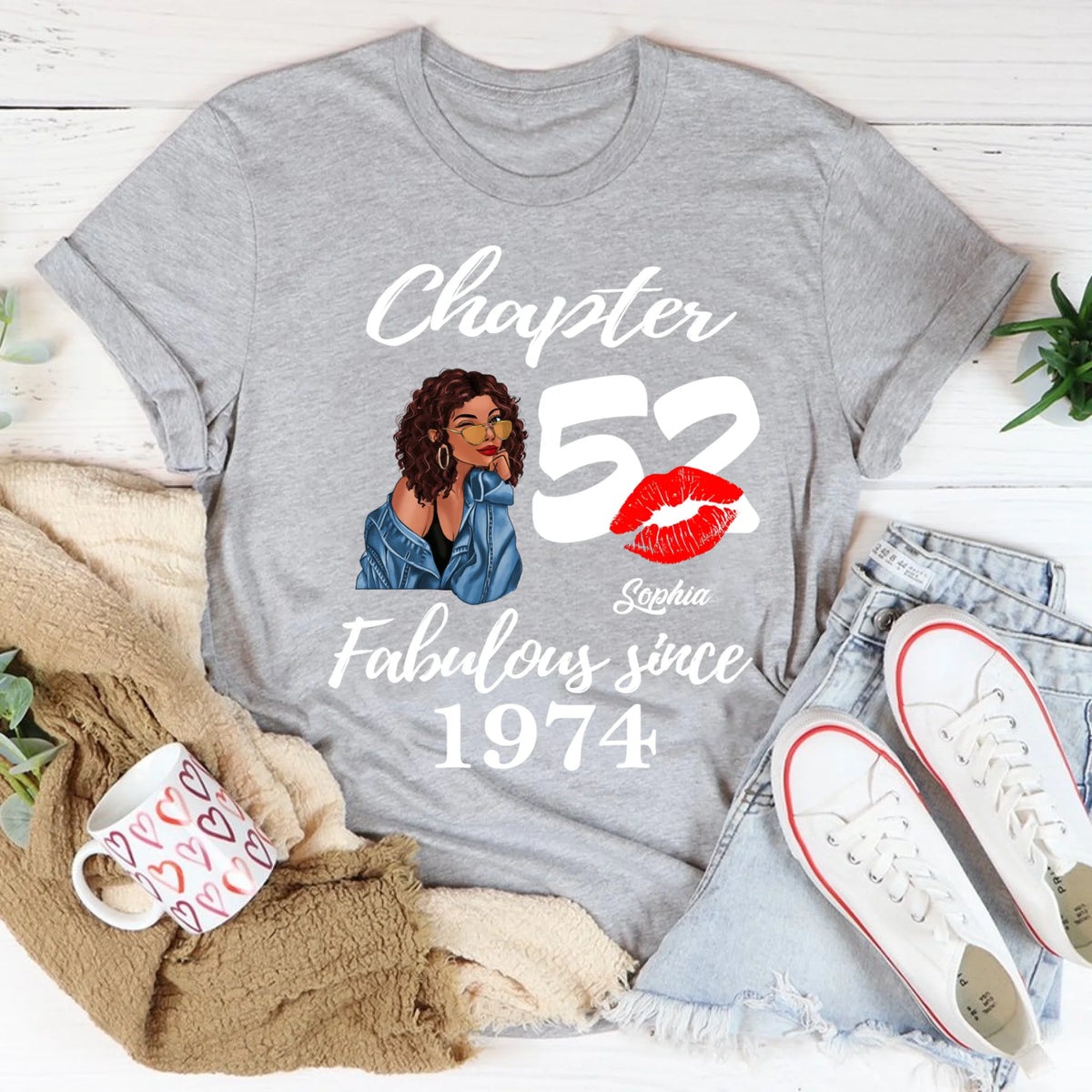 Custom Birthday Shirts, Chapter 52, Fabulous Since 1974 52nd Birthday Unique T Shirt For Woman, Her Gifts For 52 Years Old, Turning 52 Birthday Cotton Shirt