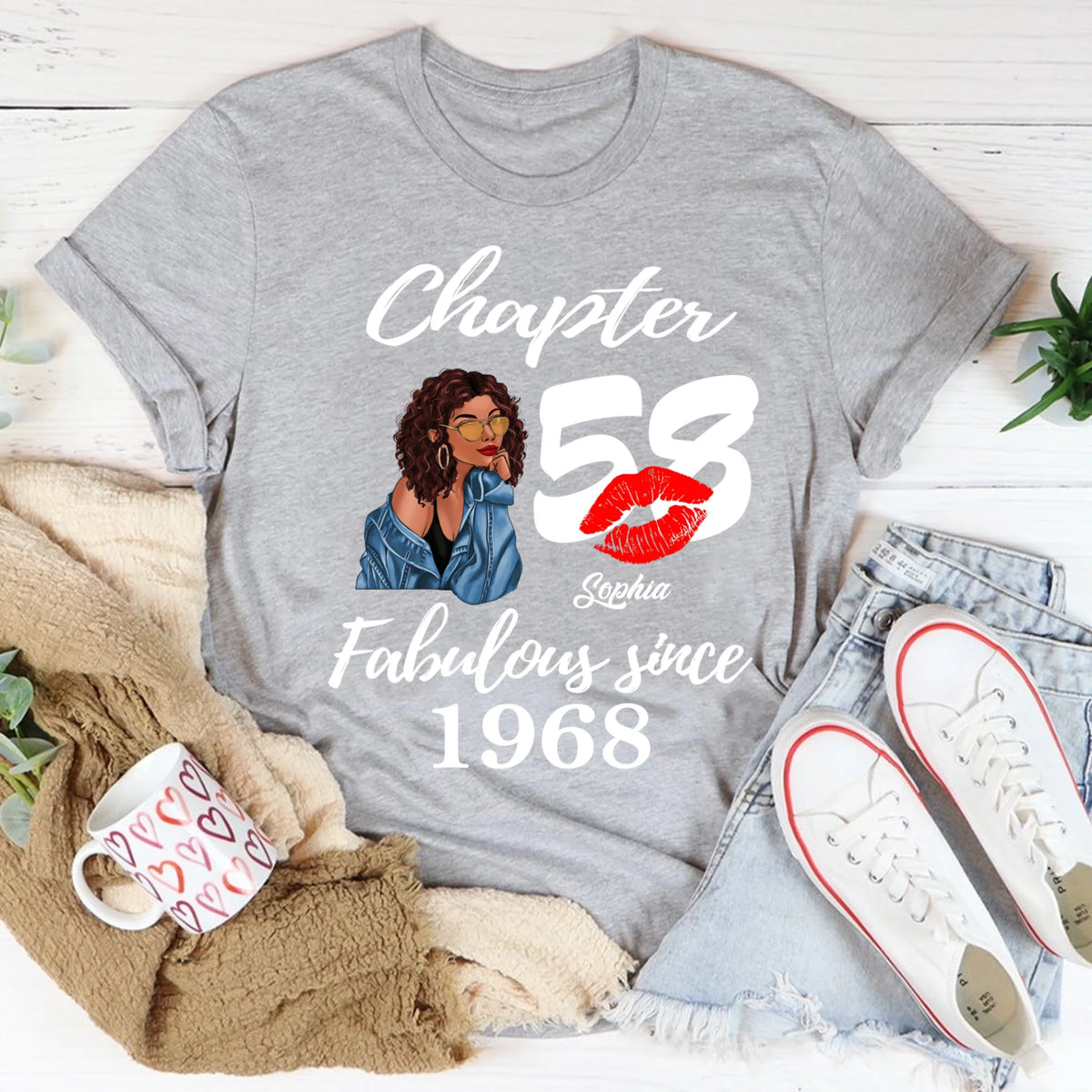 Custom Birthday Shirts, Chapter 58, Fabulous Since 1968 58th Birthday Unique T Shirt For Woman, Her Gifts For 58 Years Old, Turning 58 Birthday Cotton Shirt