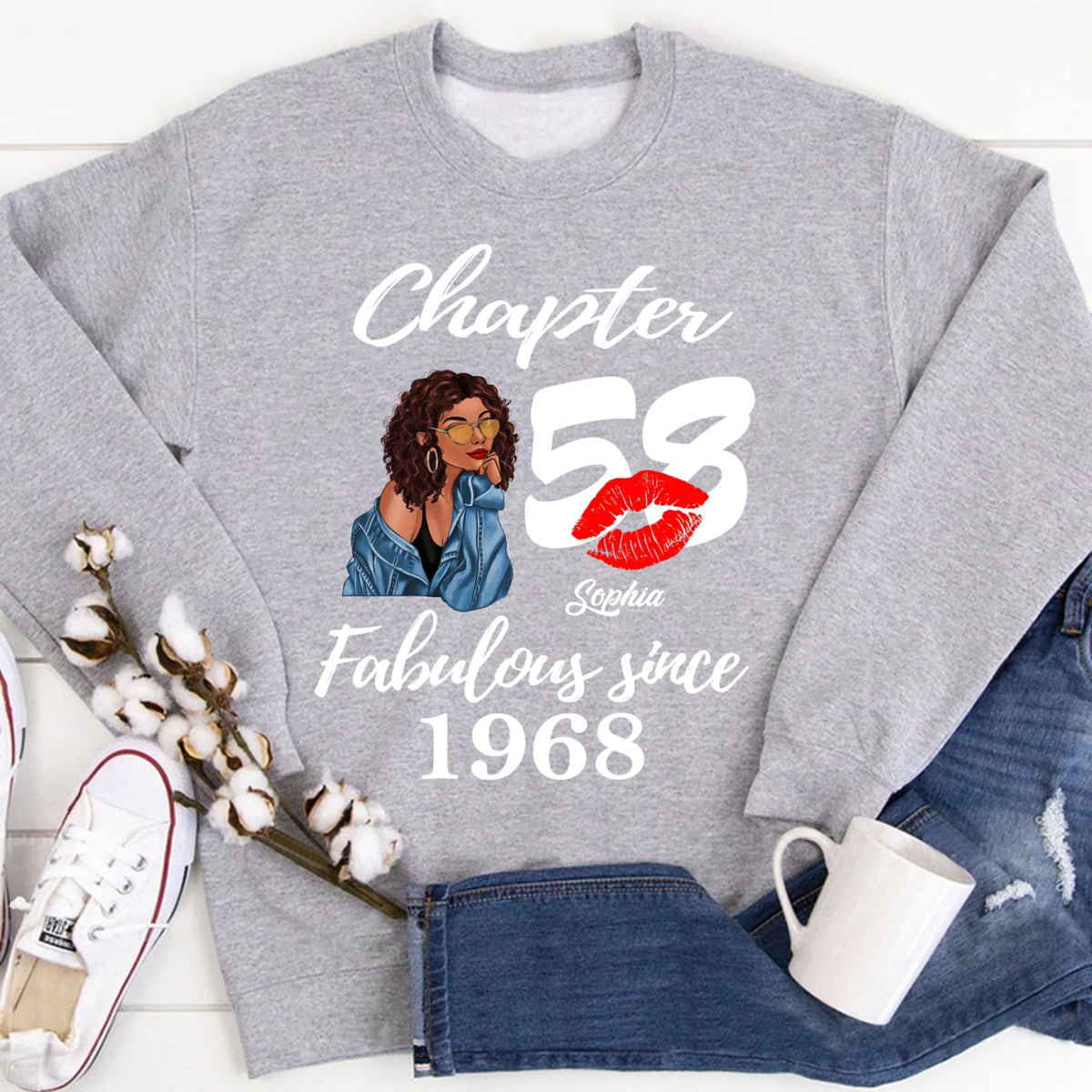 Custom Birthday Shirts, Chapter 58, Fabulous Since 1968 58th Birthday Unique T Shirt For Woman, Her Gifts For 58 Years Old, Turning 58 Birthday Cotton Shirt