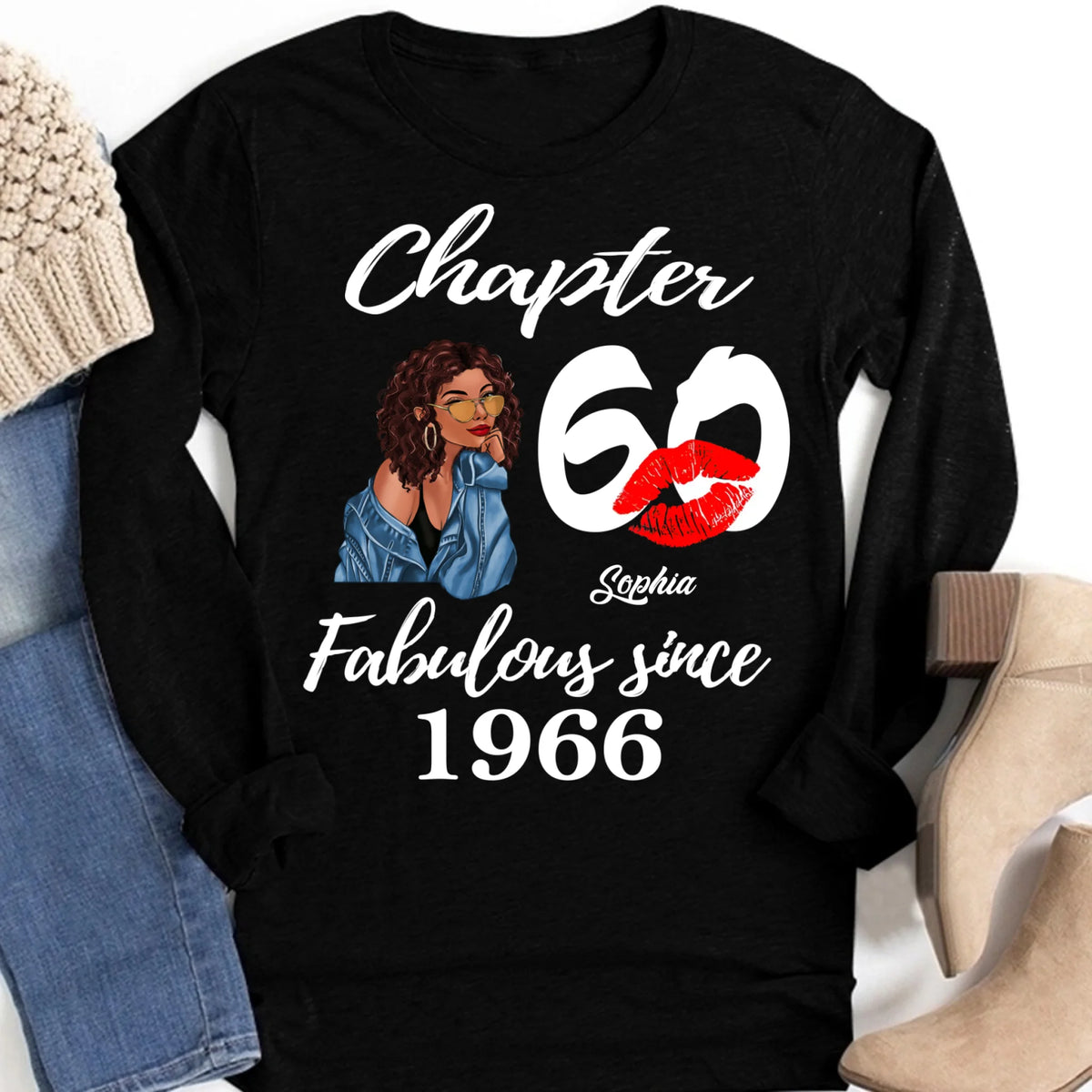 60th Birthday Shirts, Custom Birthday Shirts, Turning 60 Shirt For Women, Turning 60 And Fabulous Shirt, 1966 Shirt, Best Gifts For Women Turning 60