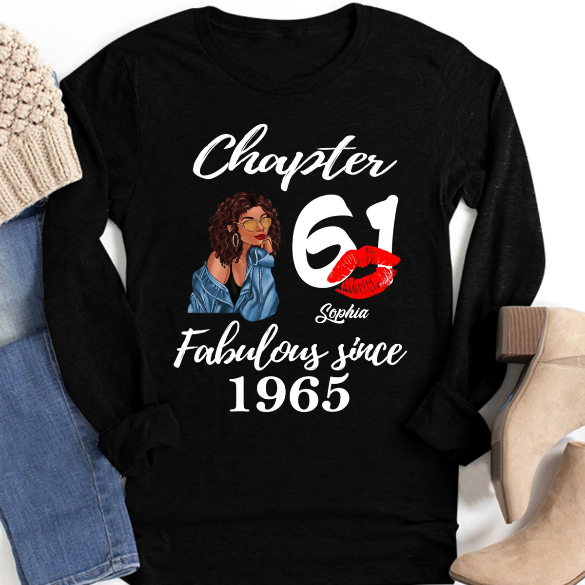 Custom Birthday Shirts, Chapter 61, Fabulous Since 1965 61st Birthday Unique T Shirt For Woman, Her Gifts For 61 Years Old, Turning 61 Birthday Cotton Shirt