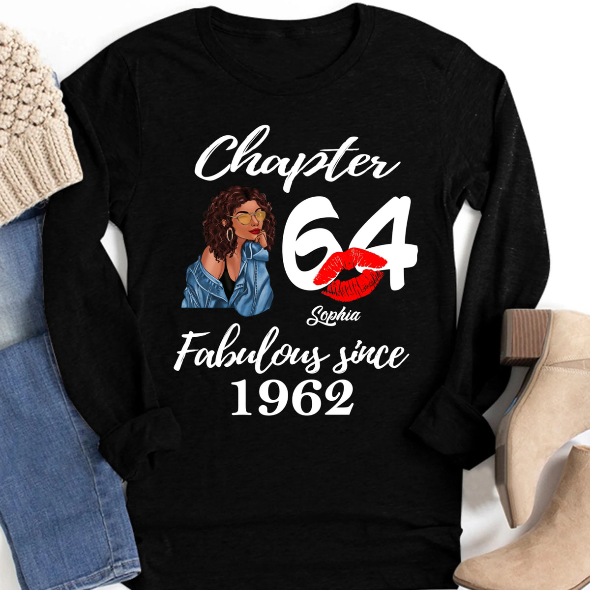 Custom Birthday Shirts, Chapter 64, Fabulous Since 1962 64th Birthday Unique T Shirt For Woman, Her Gifts For 64 Years Old, Turning 64 Birthday Cotton Shirt
