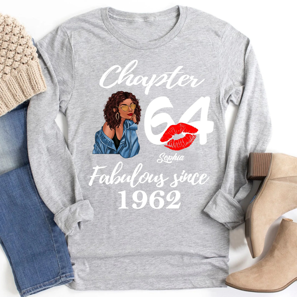 Custom Birthday Shirts, Chapter 64, Fabulous Since 1962 64th Birthday Unique T Shirt For Woman, Her Gifts For 64 Years Old, Turning 64 Birthday Cotton Shirt
